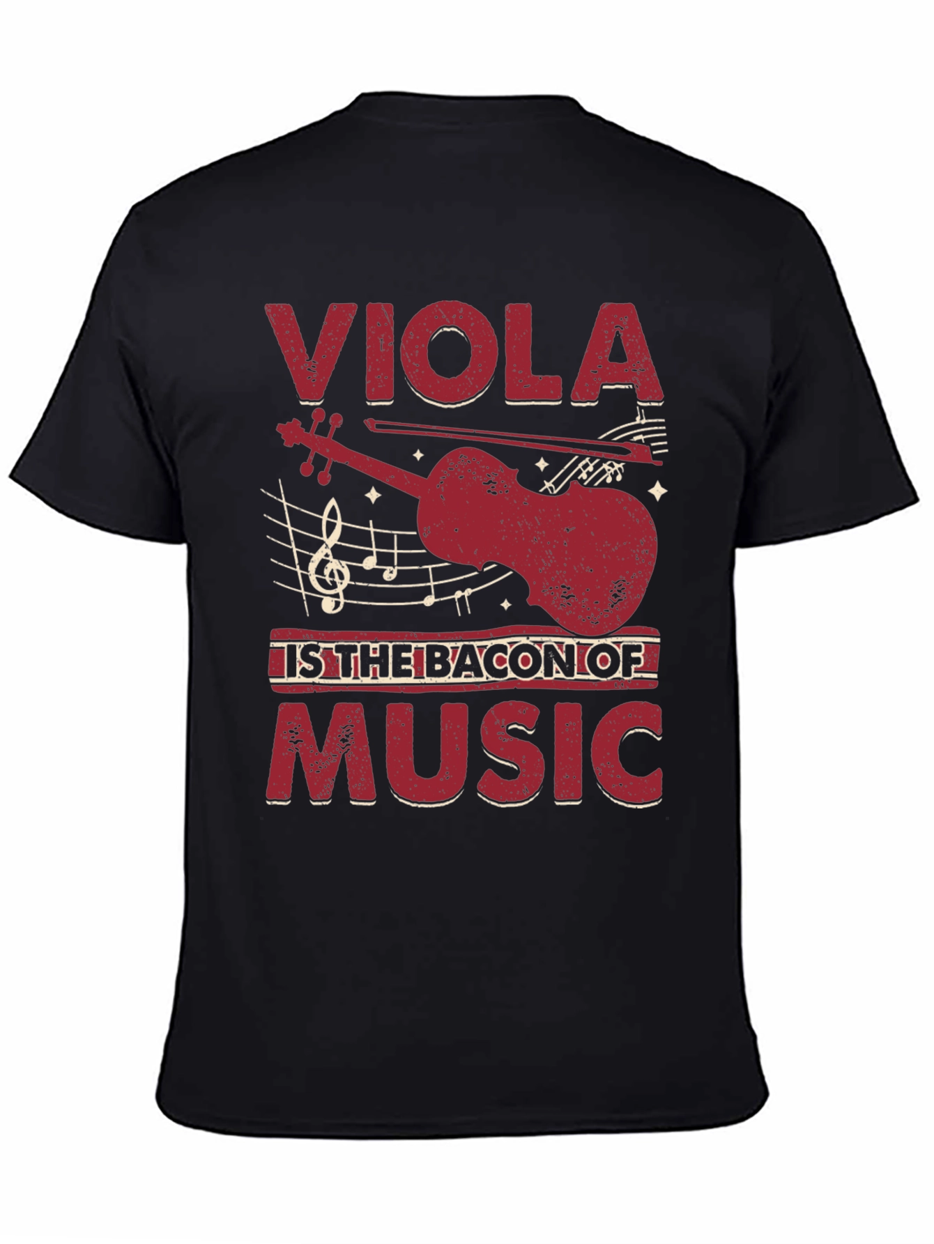 Black Viola is the Bacon of Music Funny Musician T-Shirt view 4
