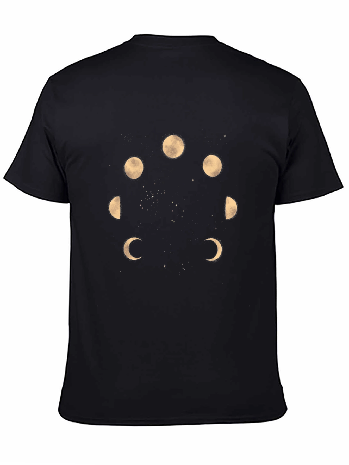 Black Moon Phases Graphic Black T-Shirt view 4