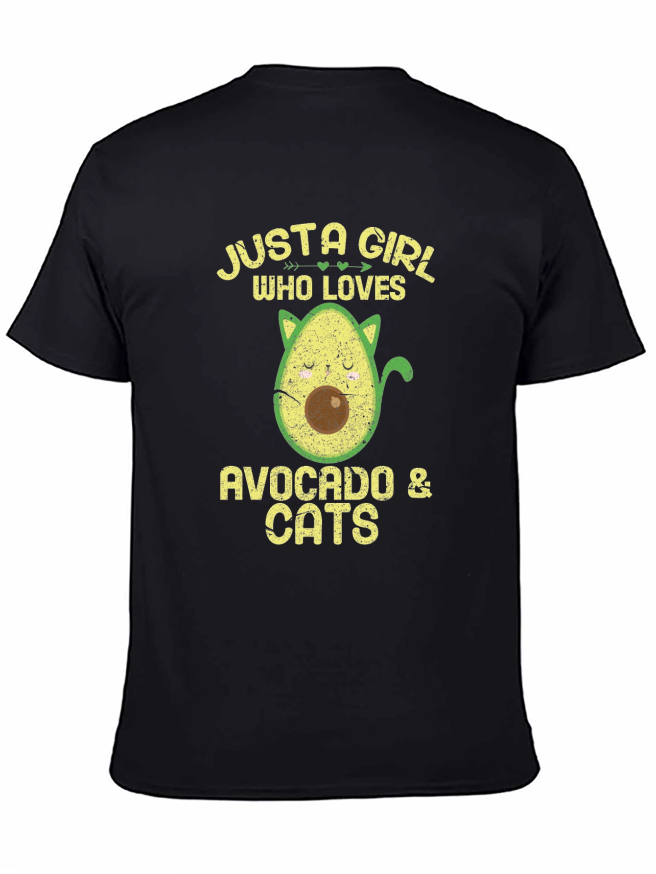 Black Avocado & Cats Graphic T-Shirt view 4