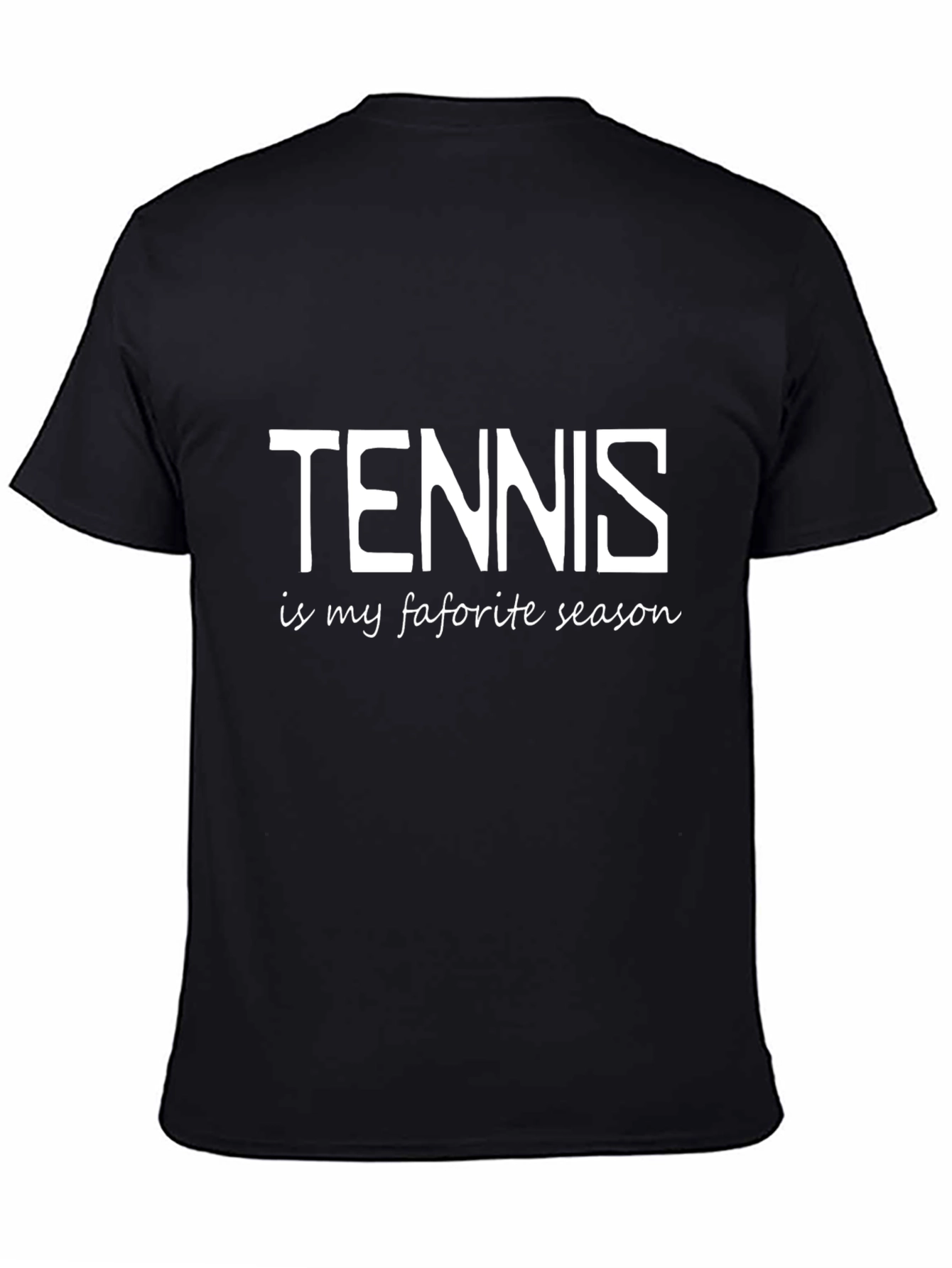 Black Tennis is My Favorite Season - Black T-Shirt view 4