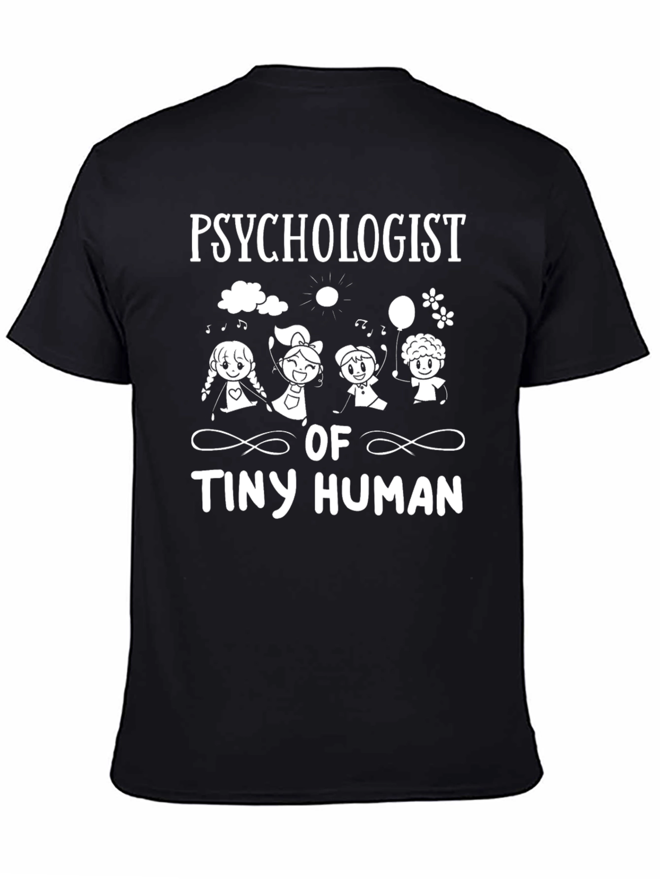 Black Psychologist of Tiny Humans Graphic T-Shirt view 4