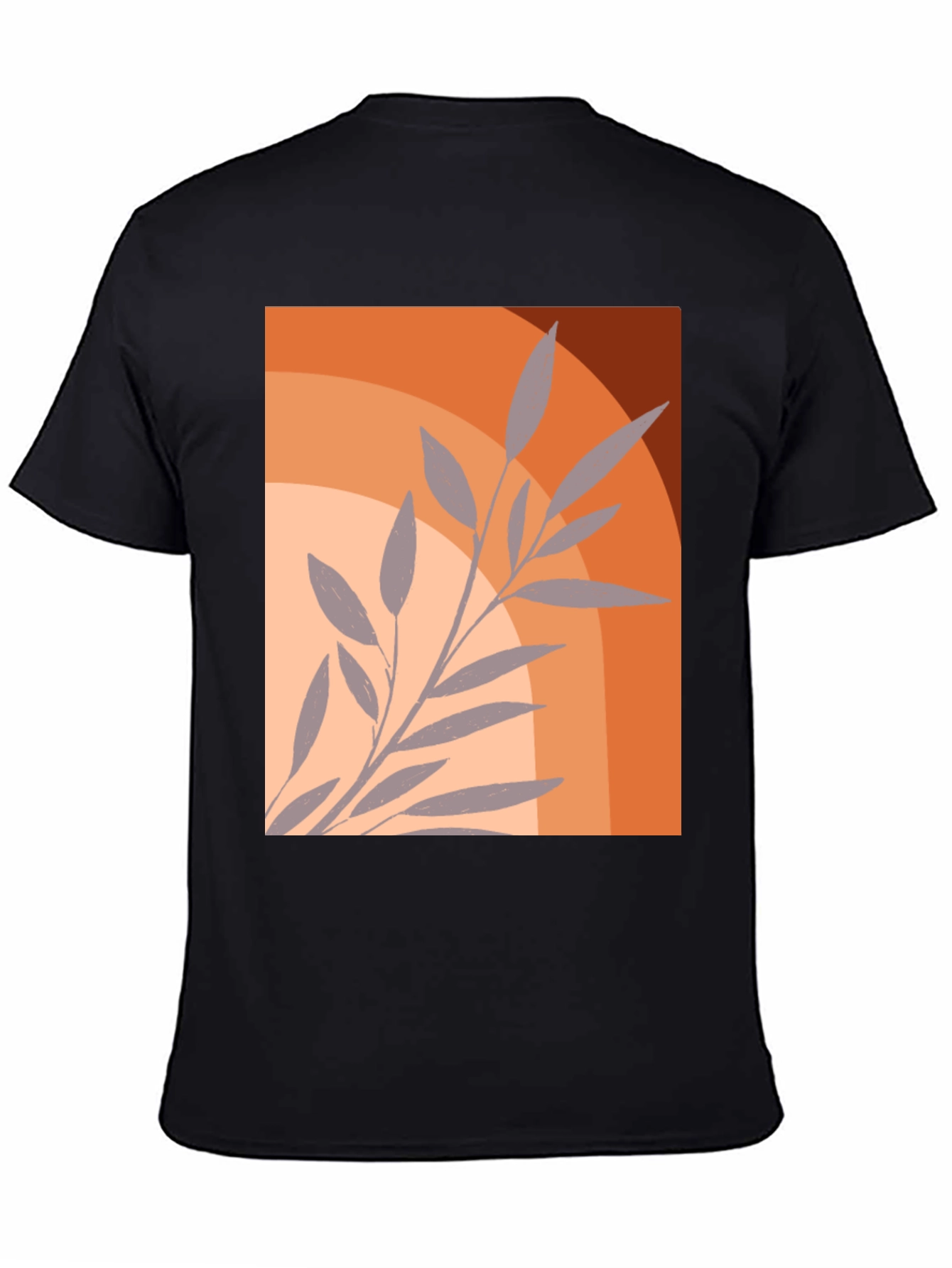 Black Botanical Graphic Tee - Modern Plant Design view 4