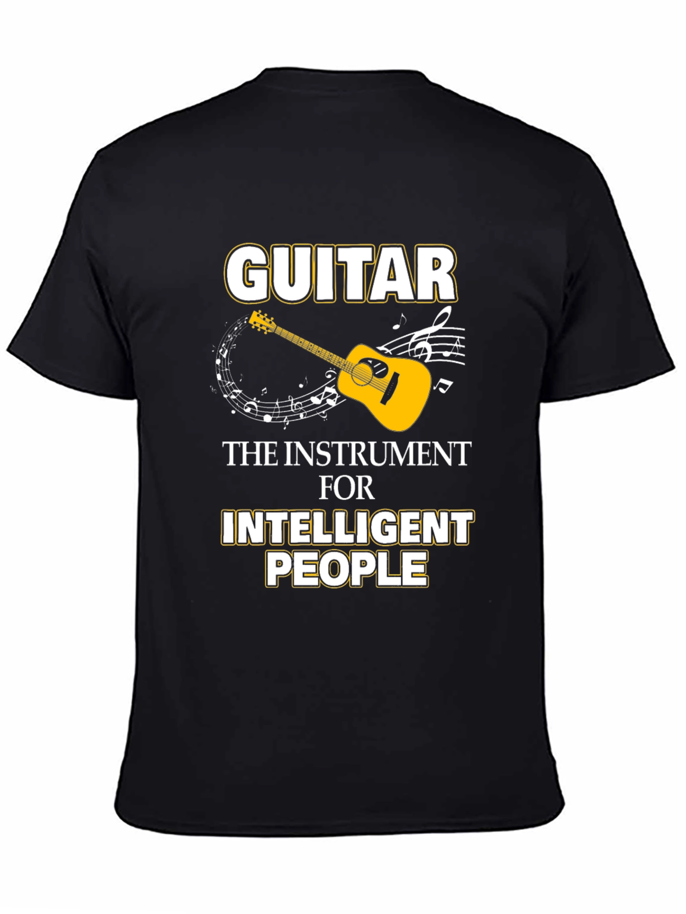 Black Guitar Intelligent People Black T-Shirt view 4
