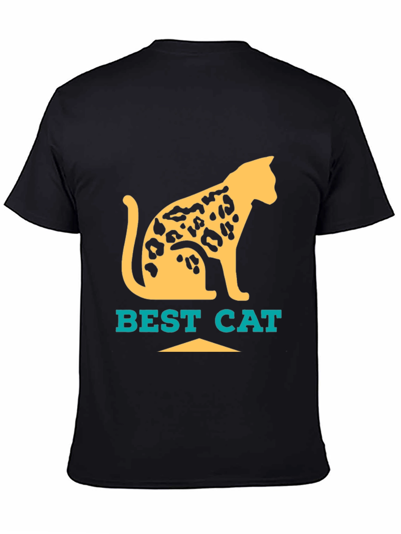 Black Best Cat Leopard Print T-Shirt - Cool Graphic Tee view 4