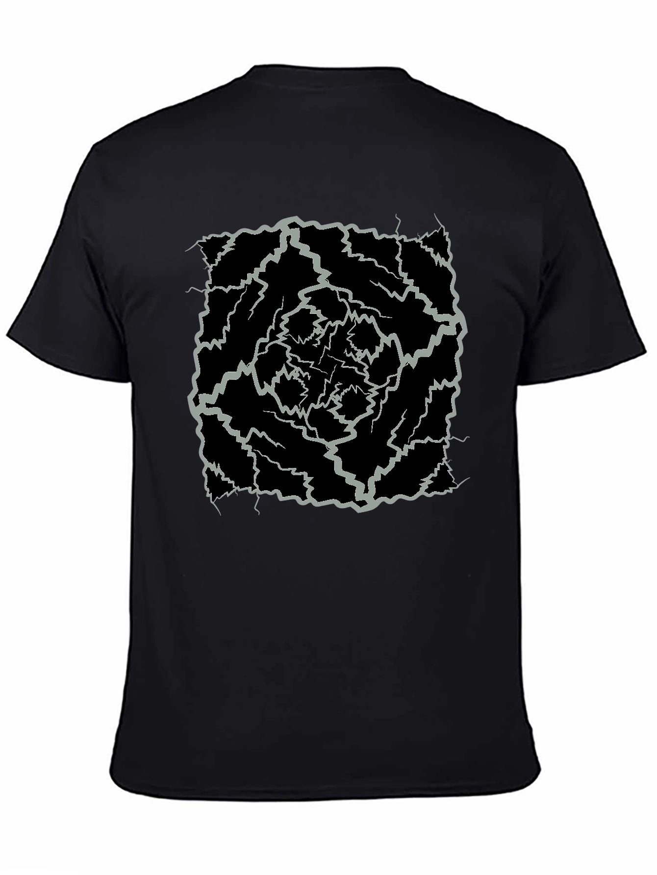 Black Abstract Lightning Bolt Graphic Black Tee view 4