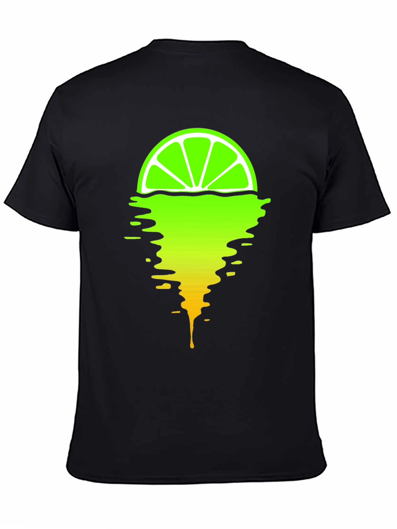 Black Melting Lime Graphic T-Shirt - Stylish Men's Tee view 4