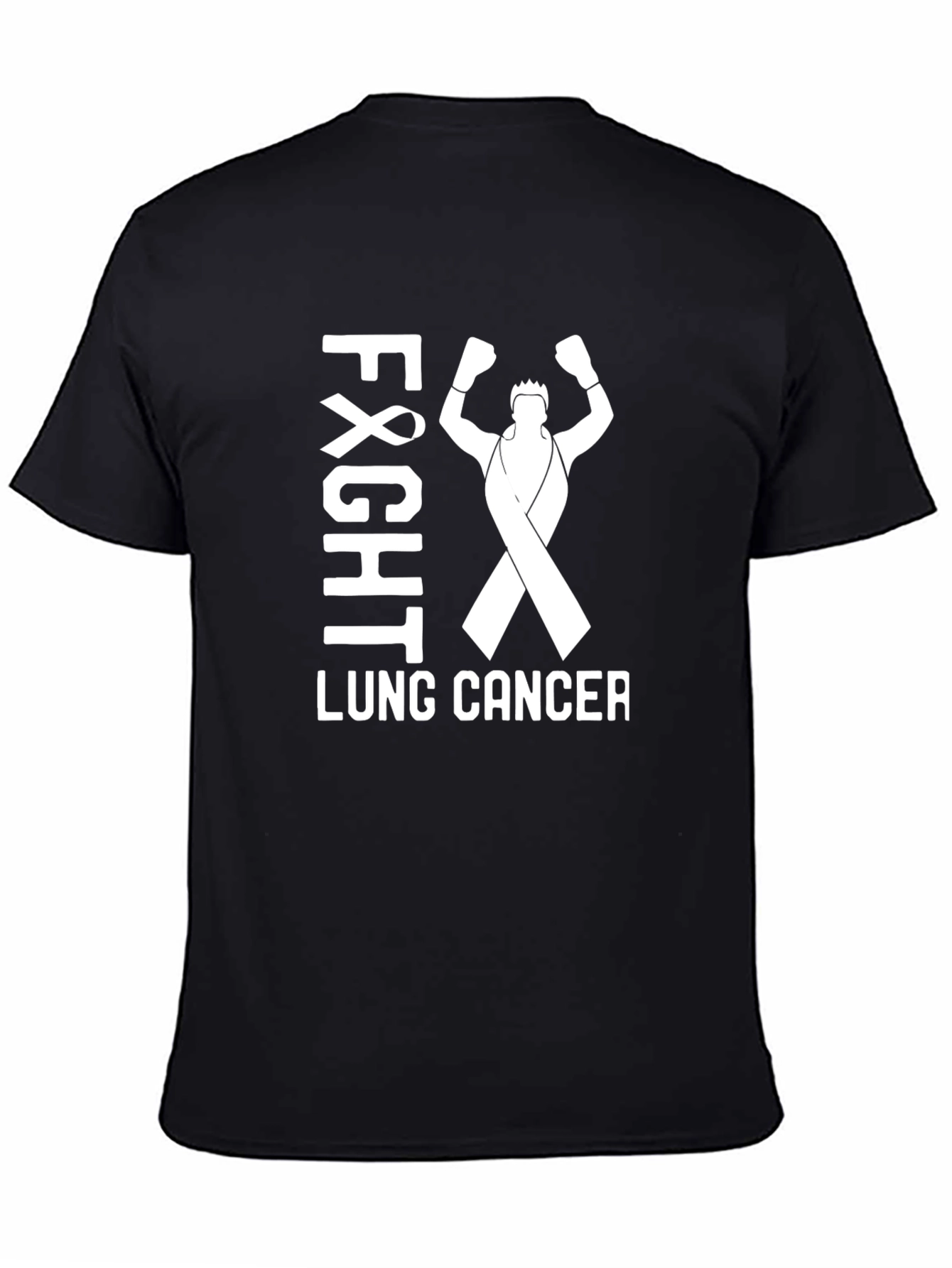 Black Fight Lung Cancer Awareness T-Shirt view 4