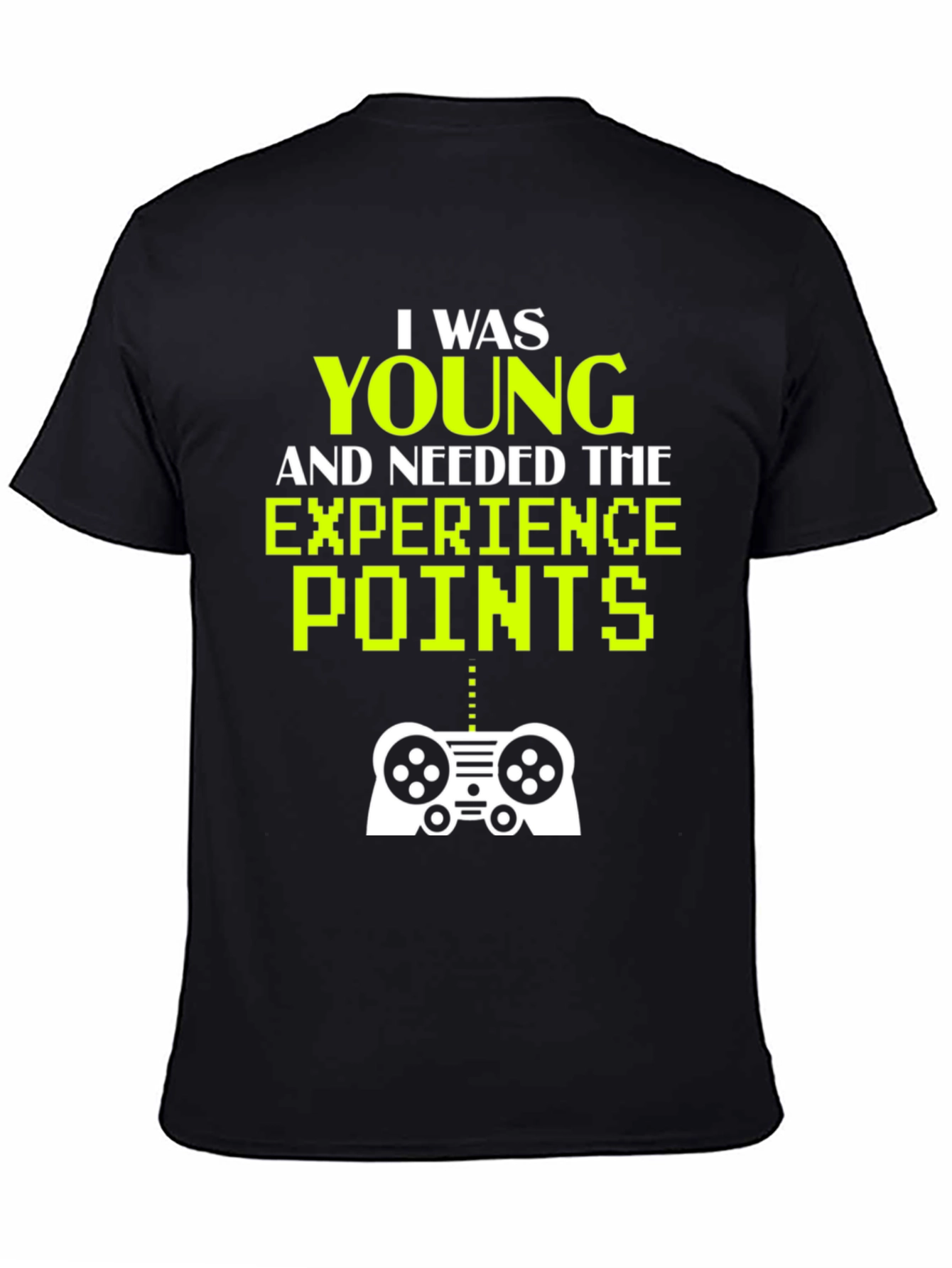 Black Gaming T-Shirt - I Was Young and Needed XP view 4