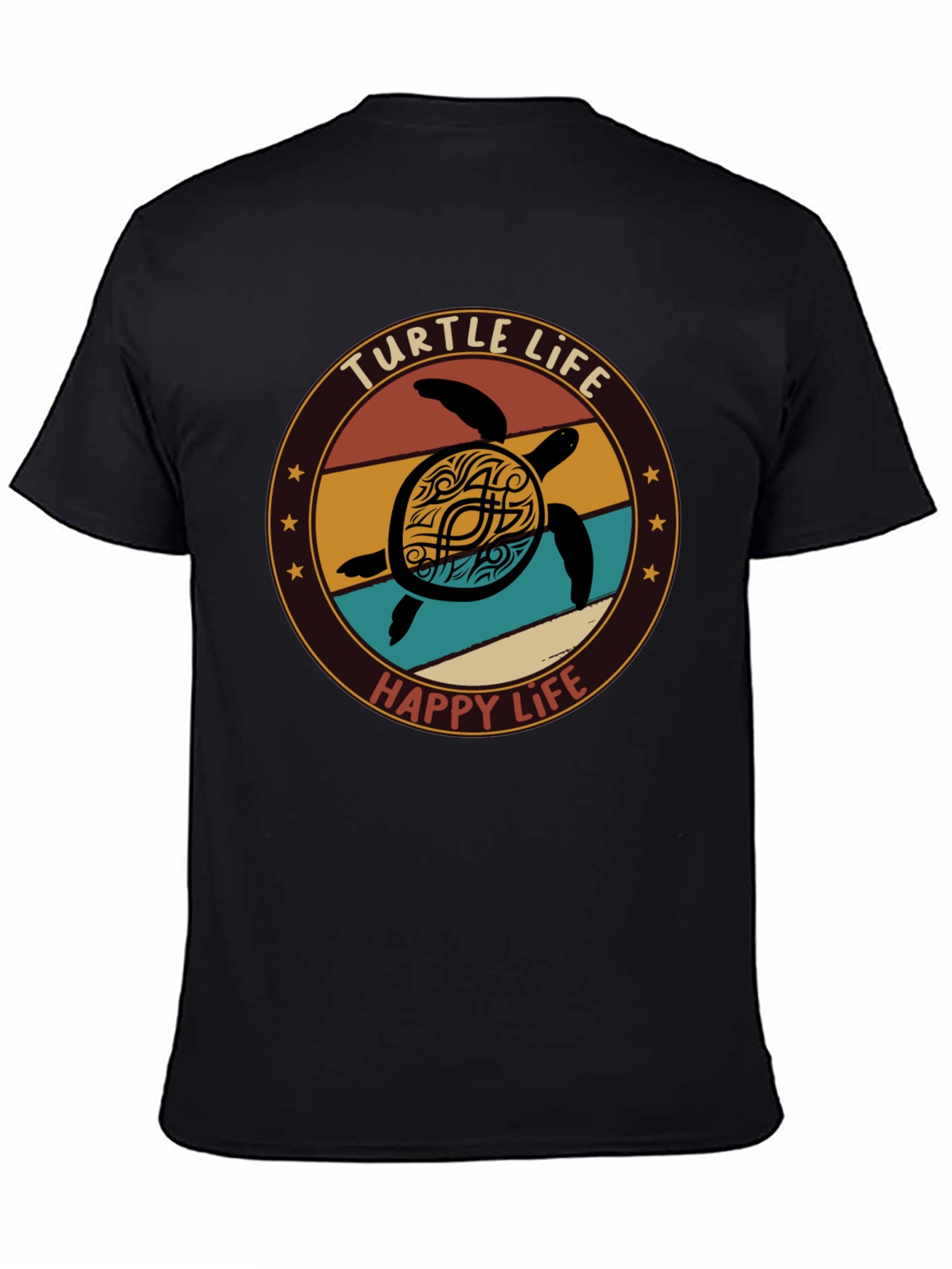 Black Turtle Life T-Shirt - Happy Life Tee view 4