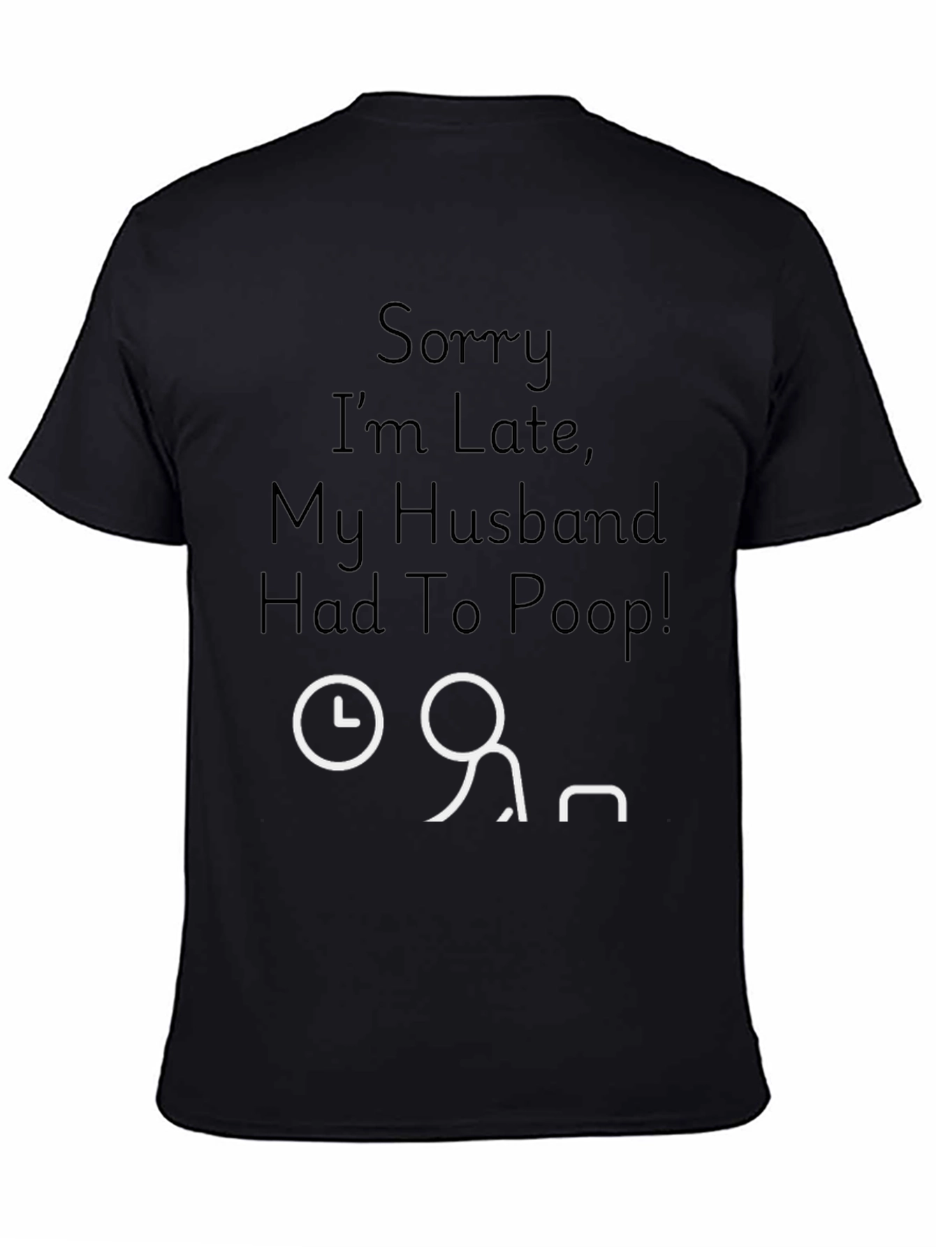 Black Funny "Husband Poop" Graphic Tee view 4