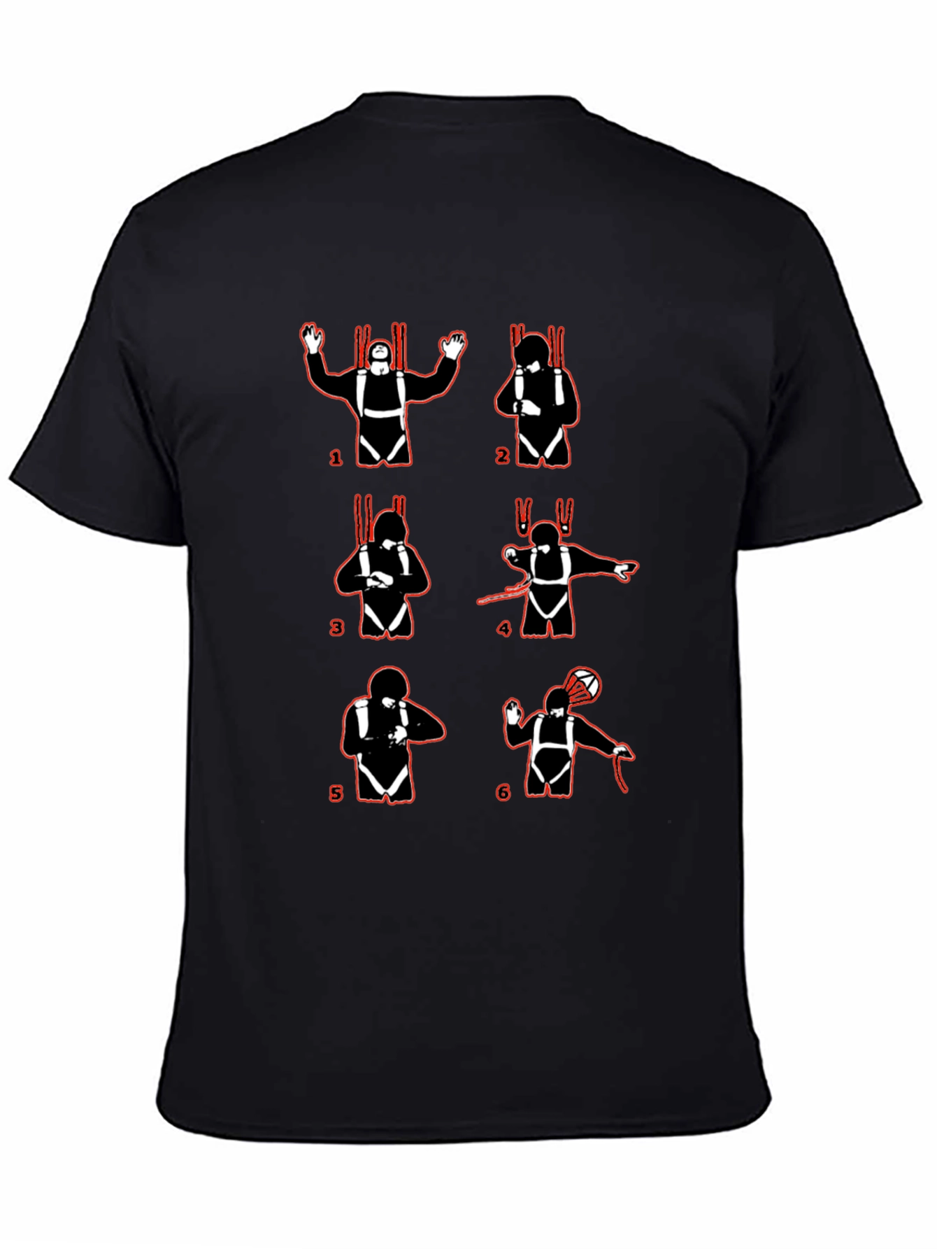 Black Skydiving Guide T-Shirt view 4