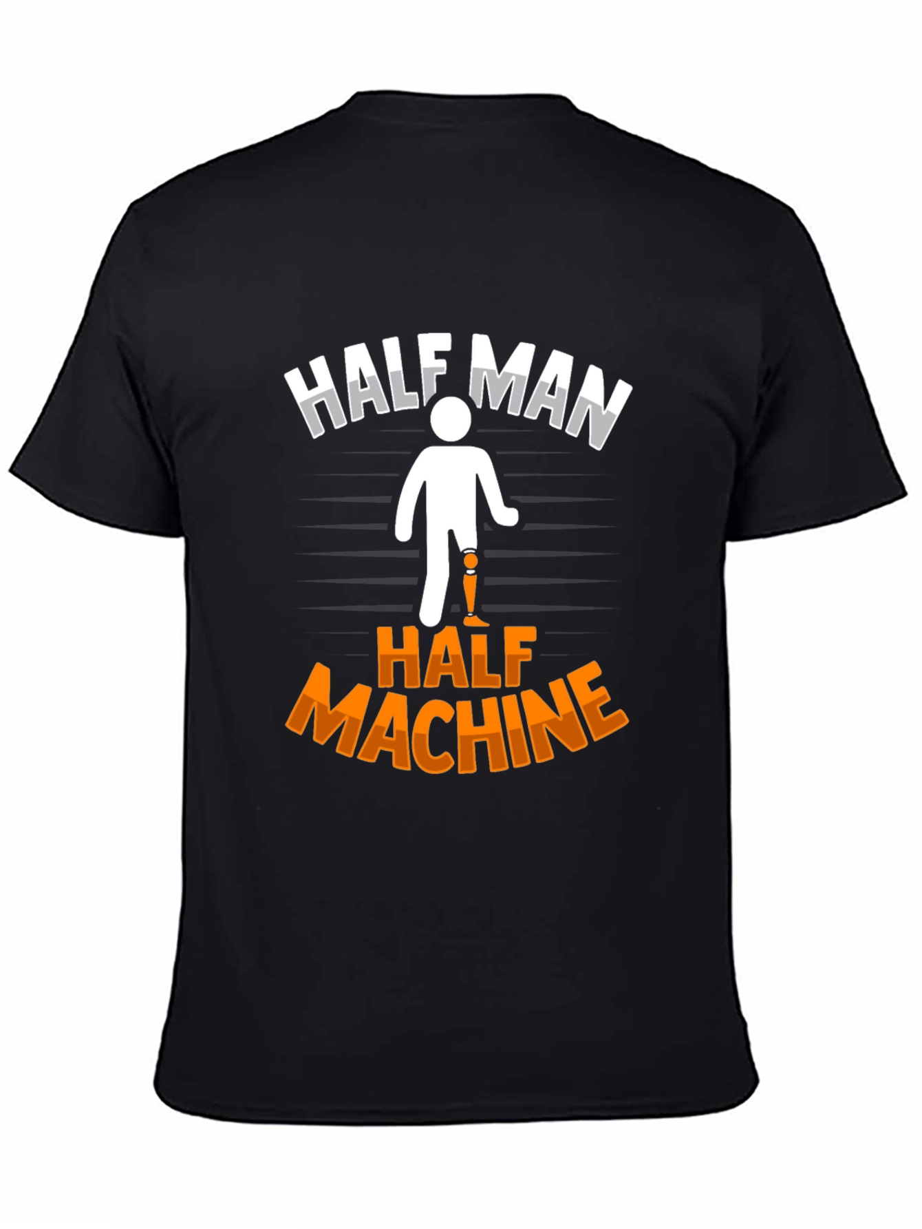 Black Half Man Half Machine Graphic Tee view 4