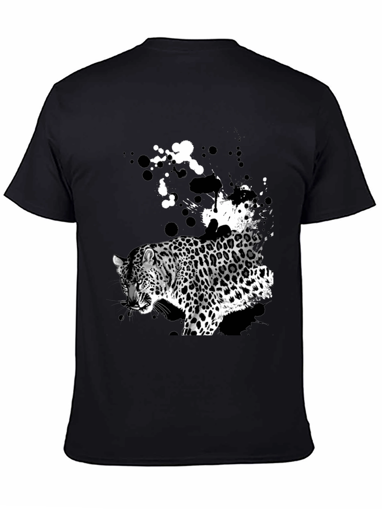 Black Leopard Print Graphic Tee view 4