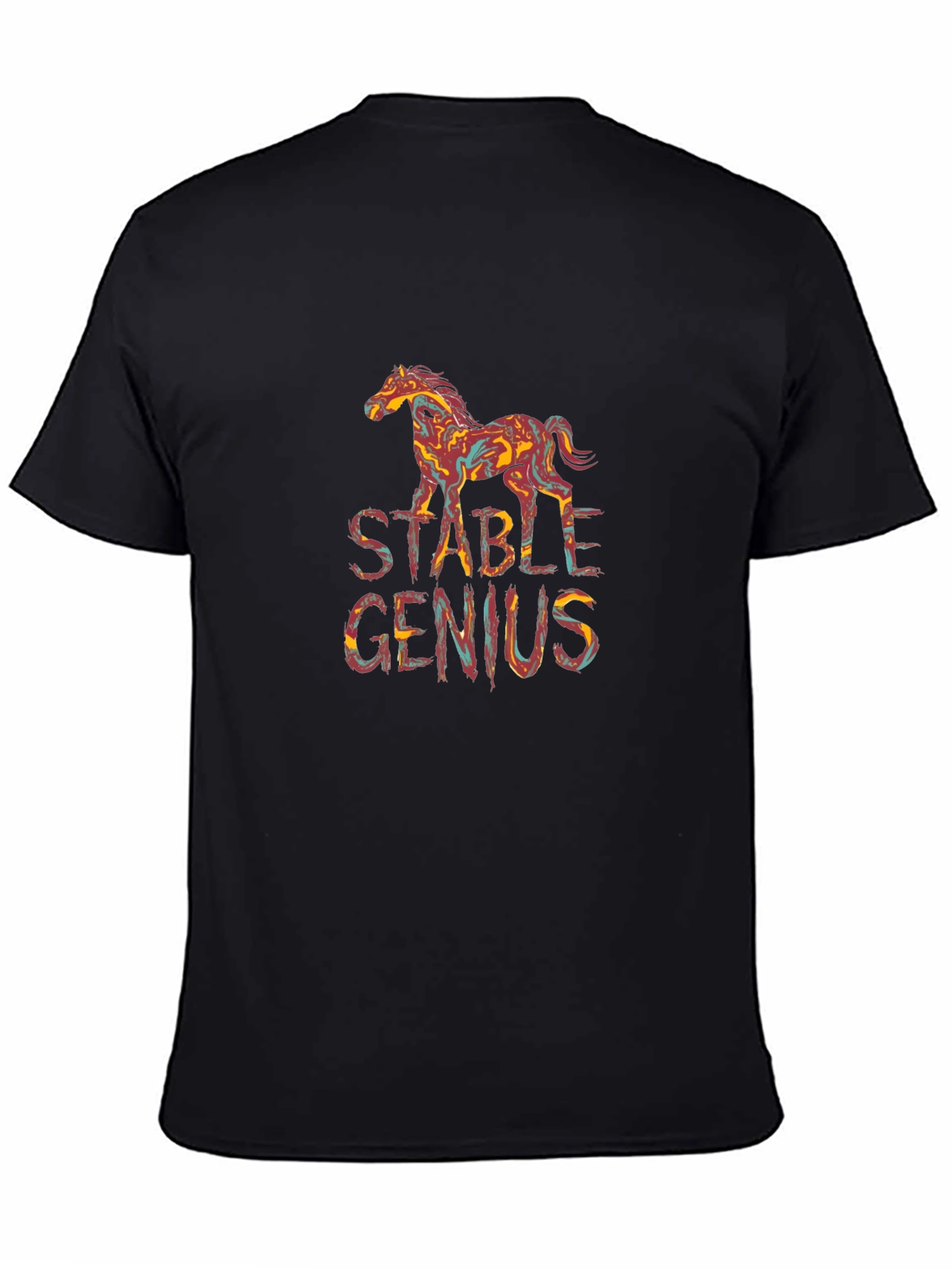 Black Stable Genius Graphic Tee - Unique Horse Design view 4