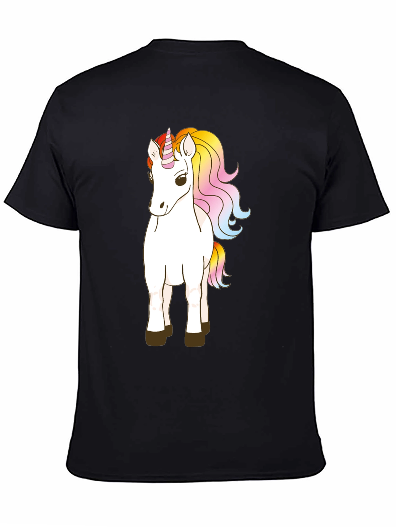 Black Unicorn Graphic Tee - Black Cotton Blend Comfort view 4