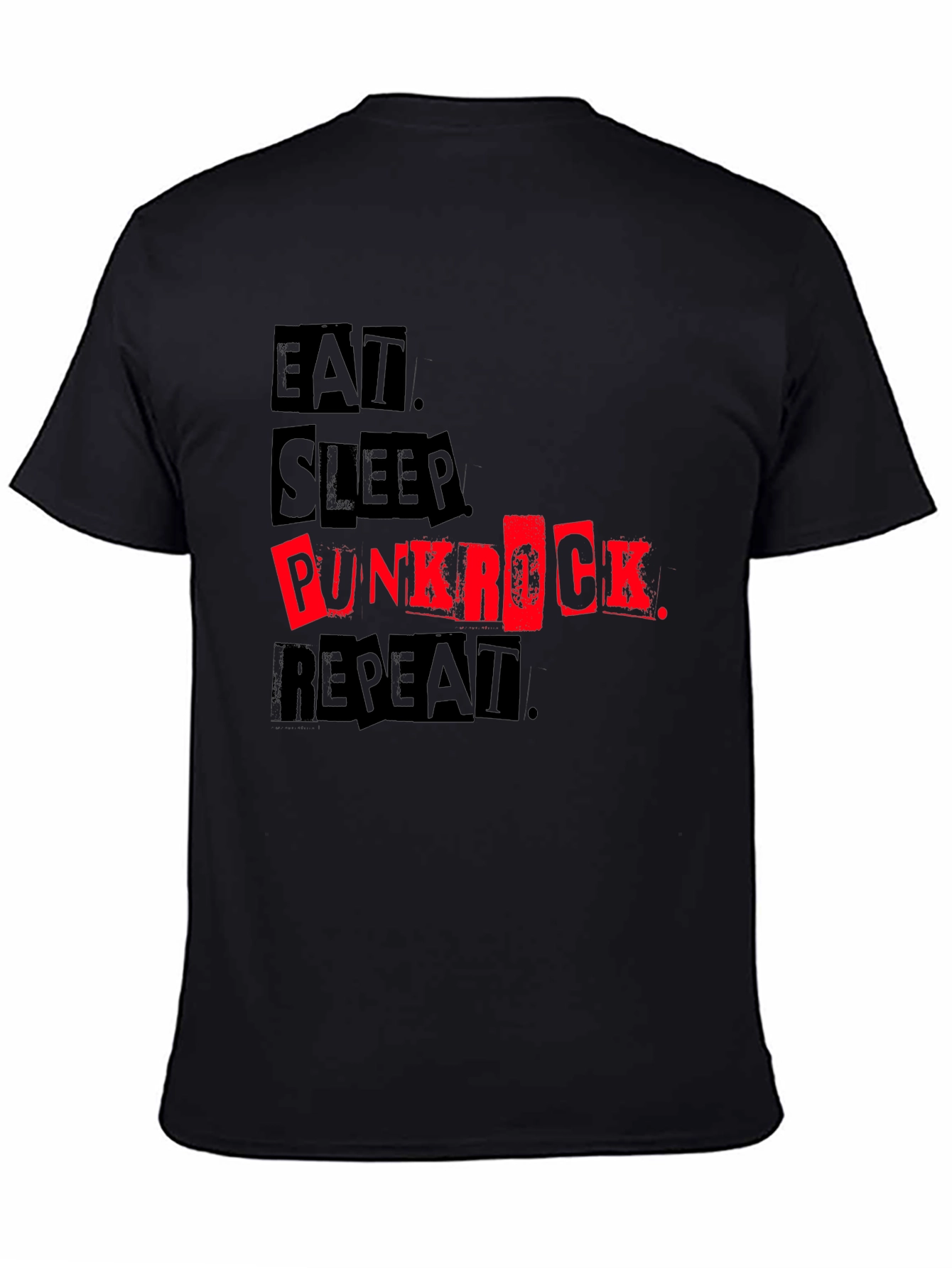 Black Eat Sleep Punk Rock Repeat Black Tee view 4