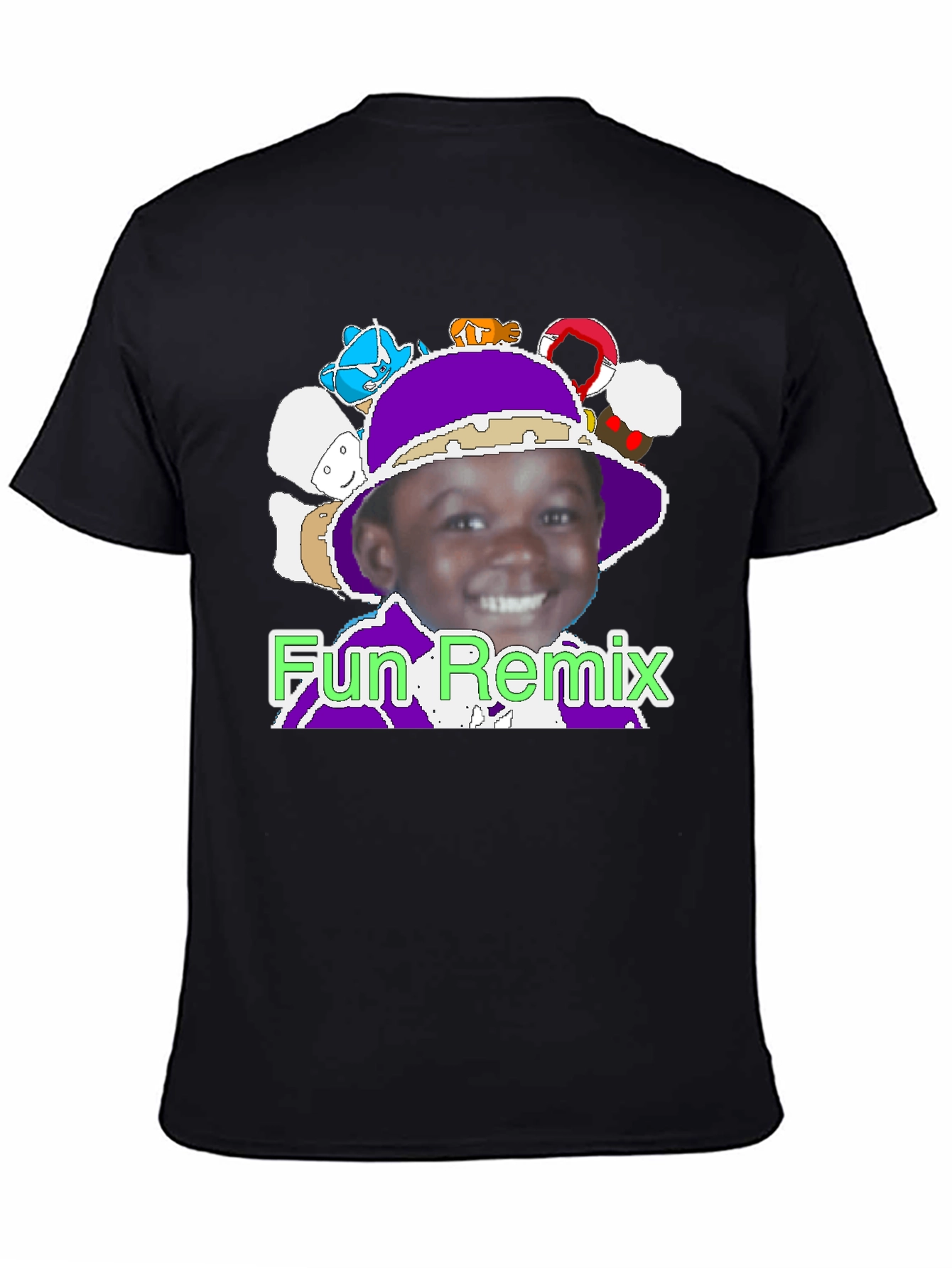 Black Fun Remix Graphic T-Shirt view 4