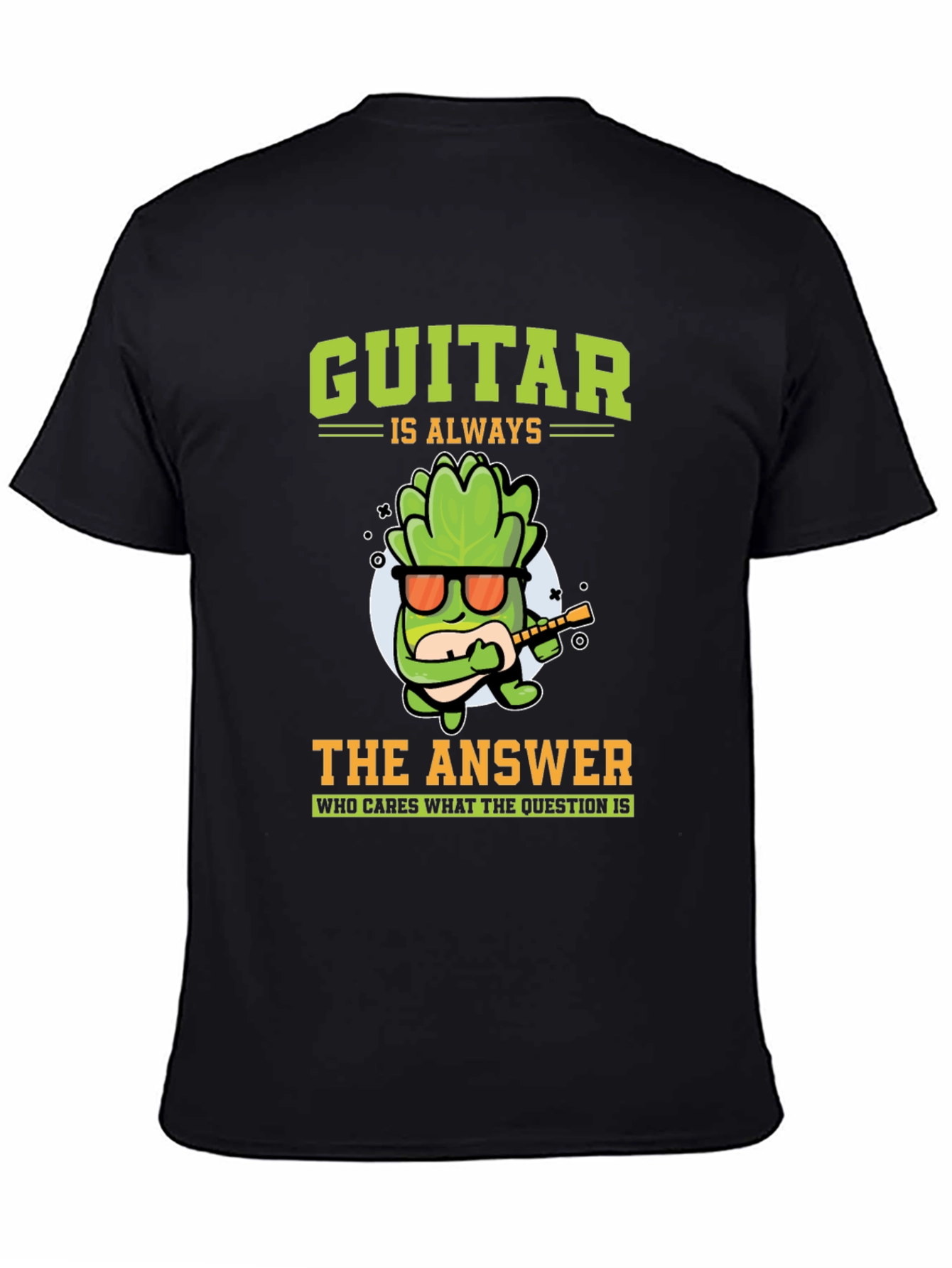 Black Guitar Is Always The Answer Graphic T-Shirt view 4