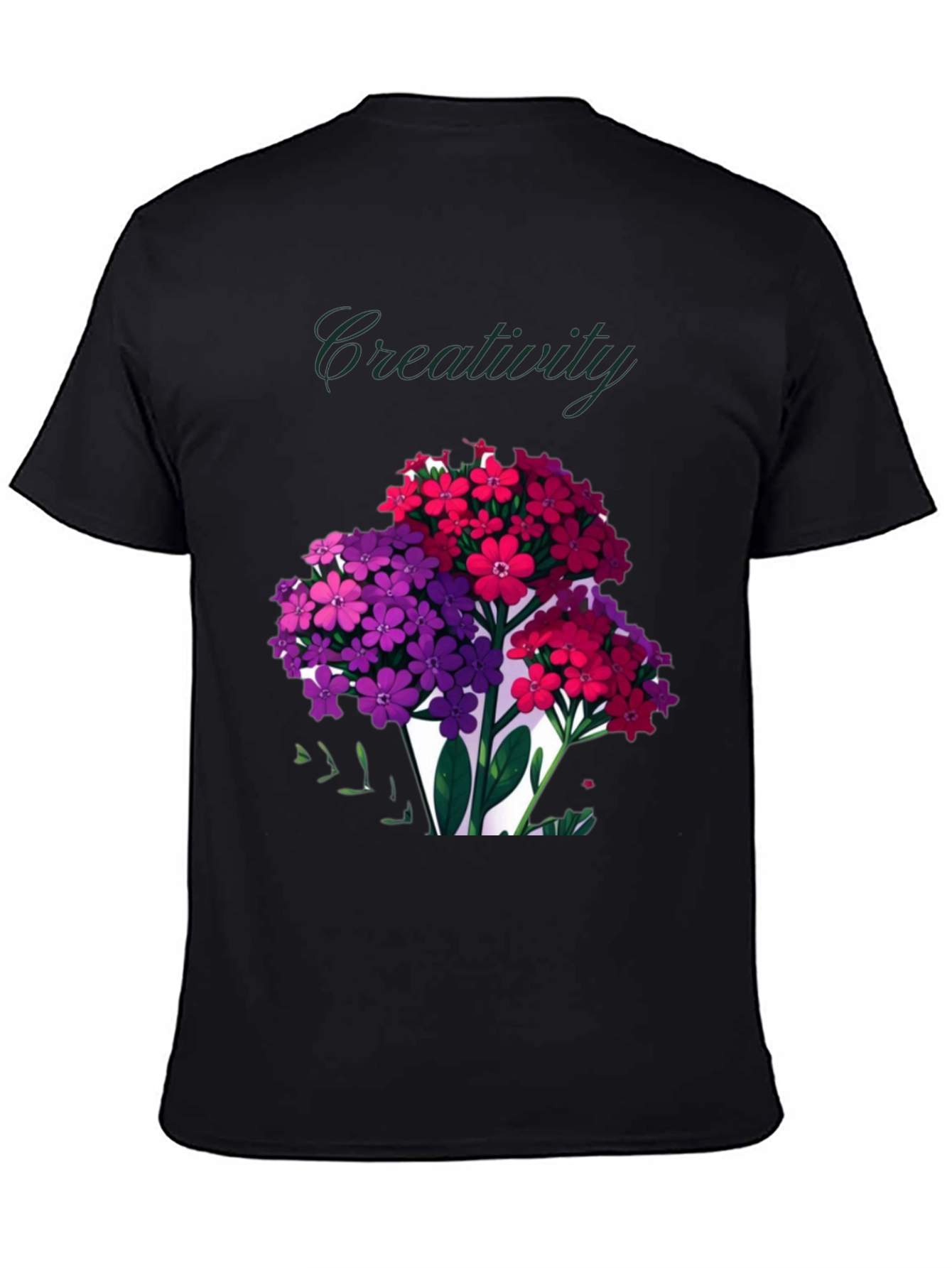 Black Creativity Blooms Graphic T-Shirt view 4