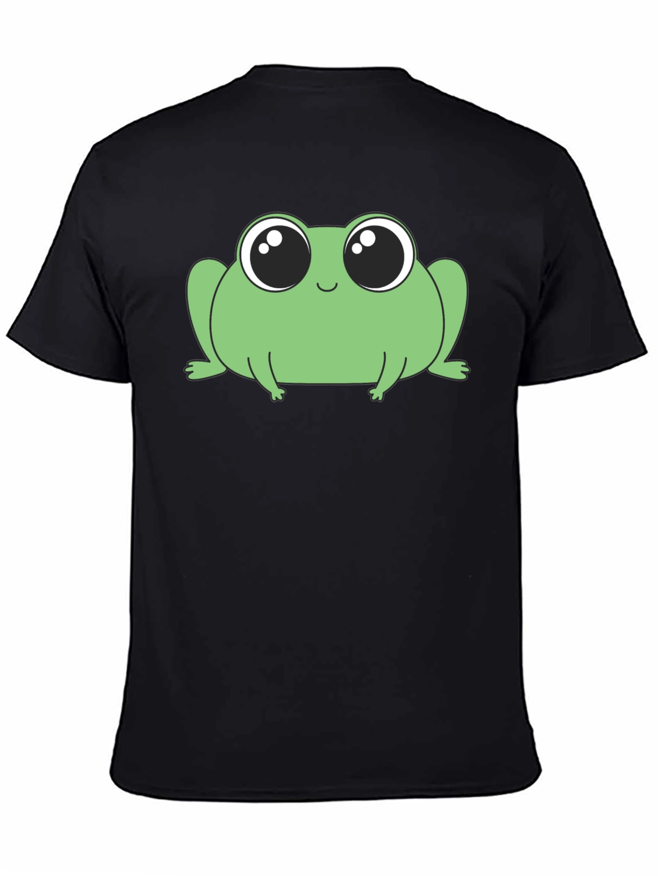 Black Cute Frog Graphic T-Shirt - Soft Cotton Blend view 4