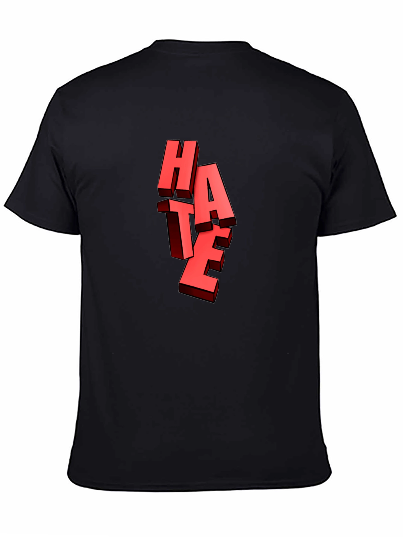Black Bold "HATE" Graphic Tee - Edgy Statement Shirt view 4