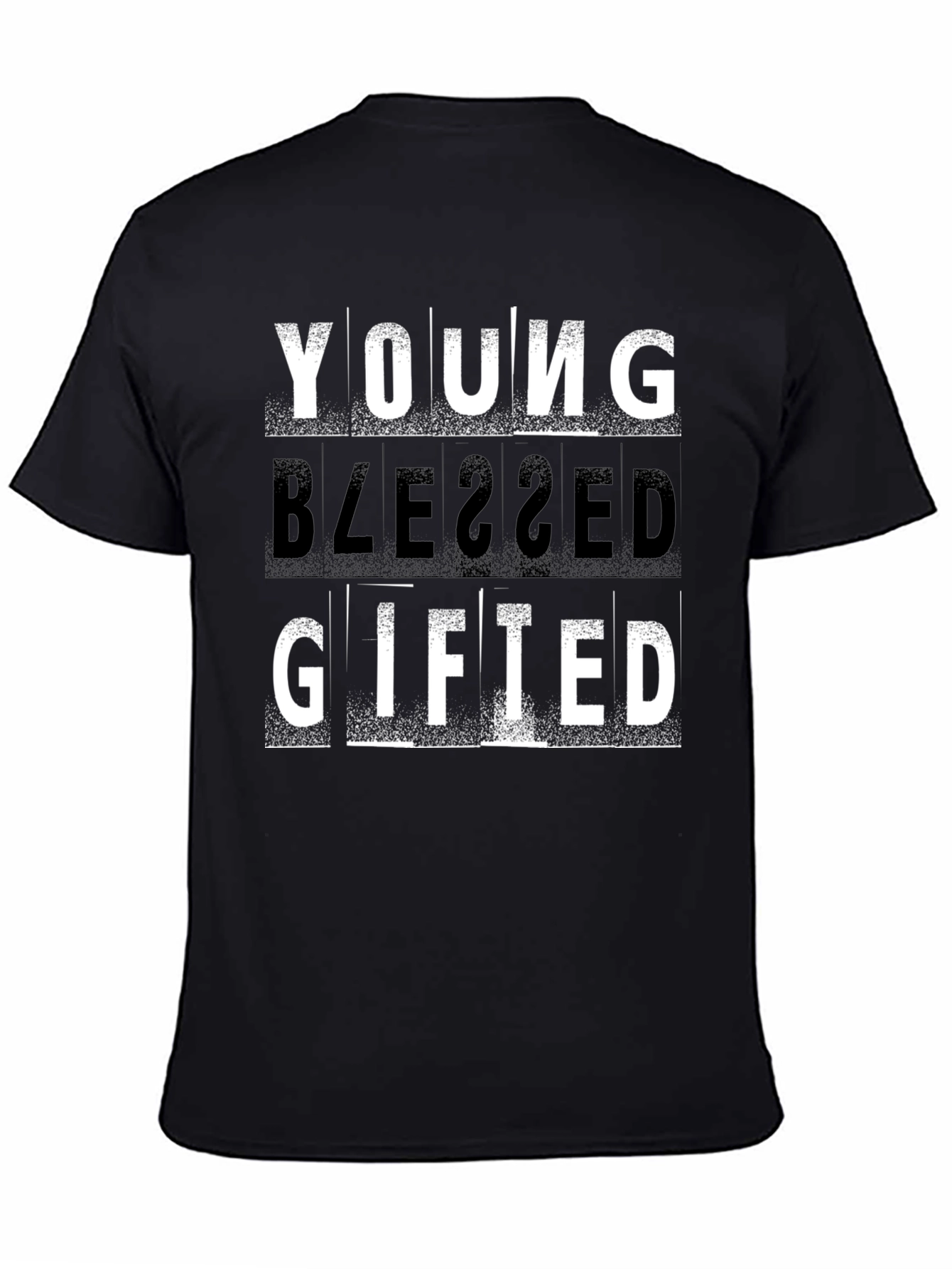 Black Young Blessed Gifted T-Shirt view 4
