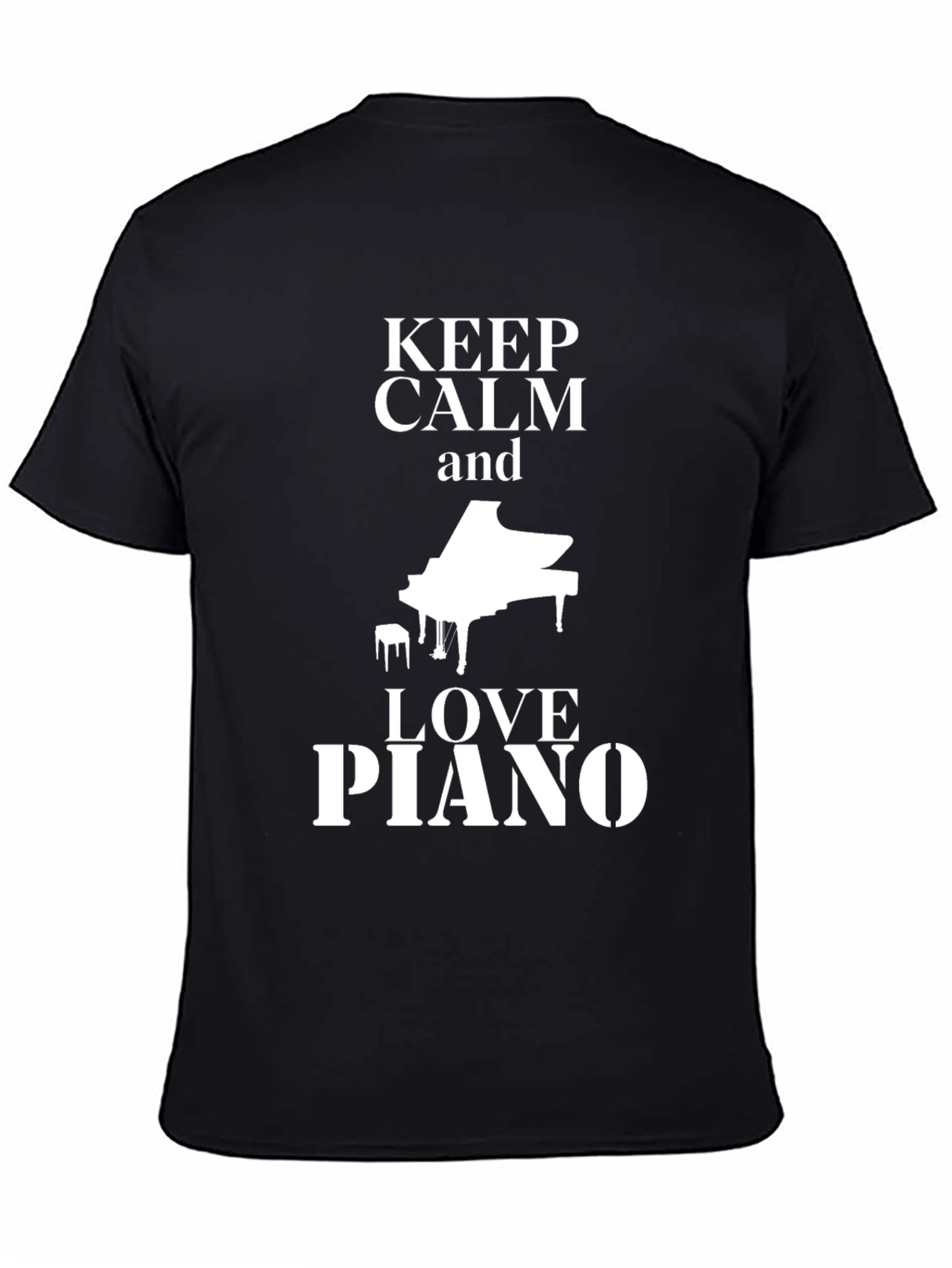 Black Keep Calm & Love Piano Black T-Shirt view 4