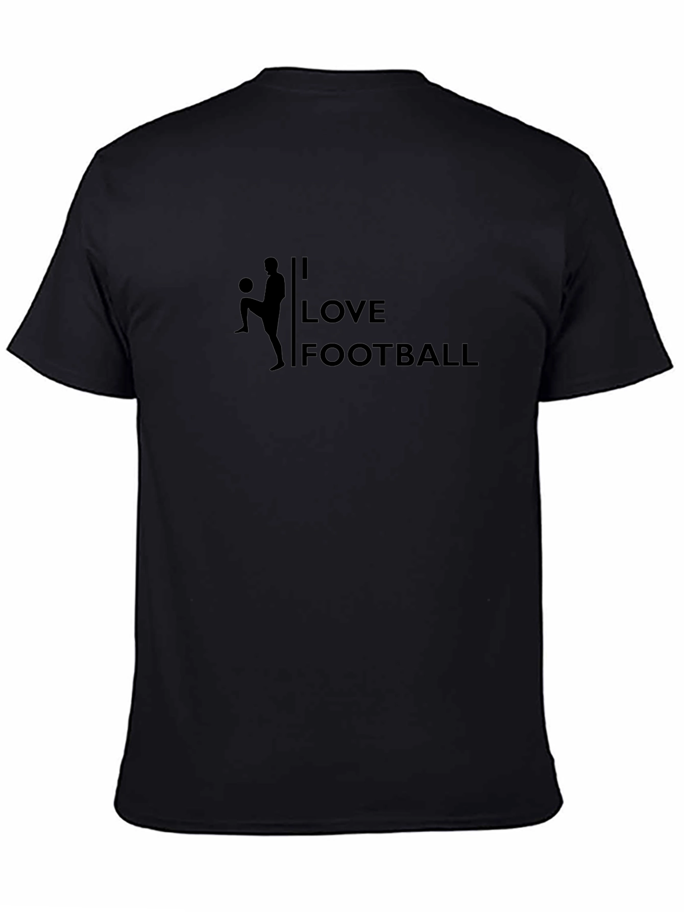 Black I Love Football Black T-Shirt view 4