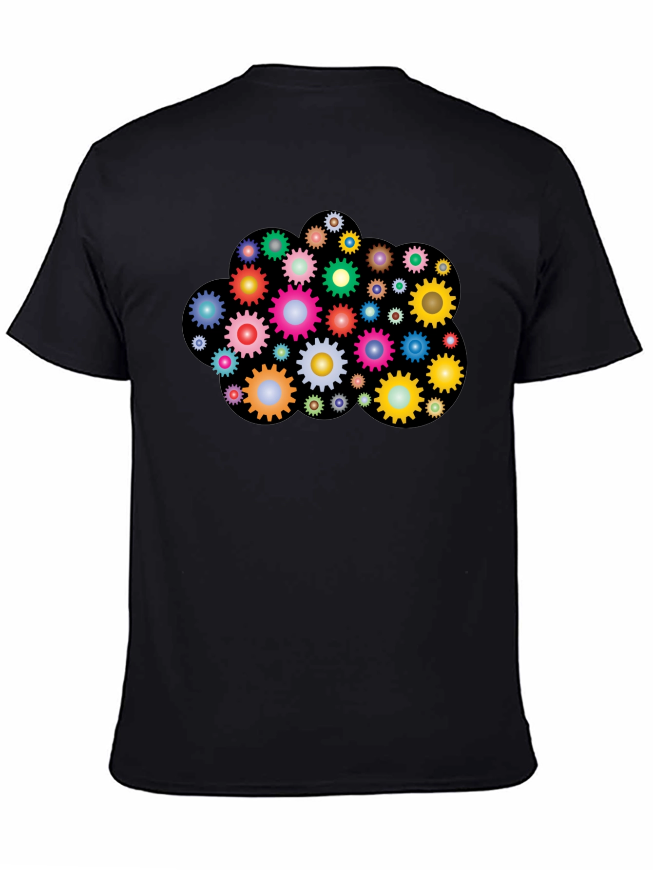 Black Gear Cloud Graphic T-Shirt - Black view 4