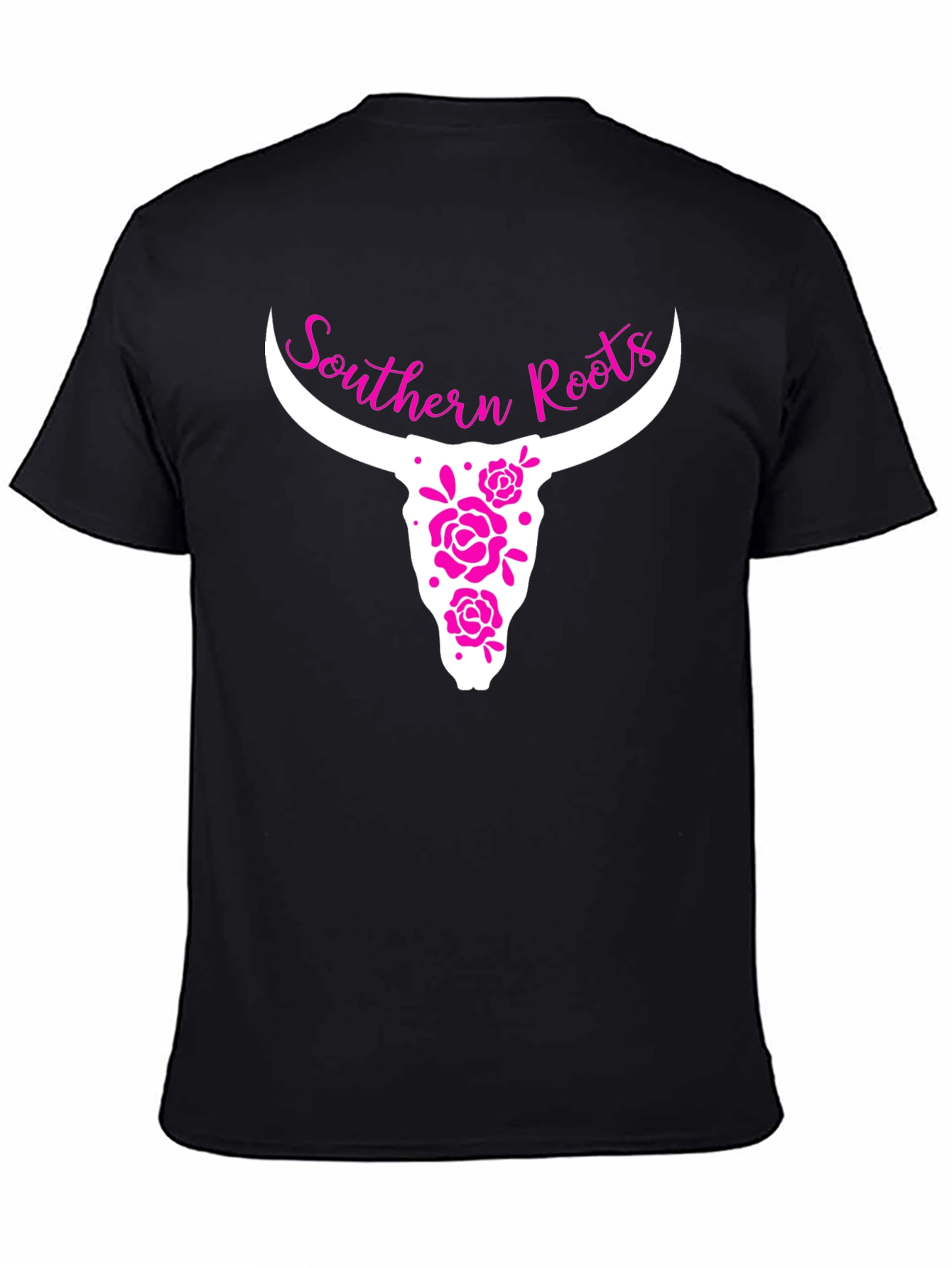 Black Southern Roots Bull Skull Graphic Tee view 4