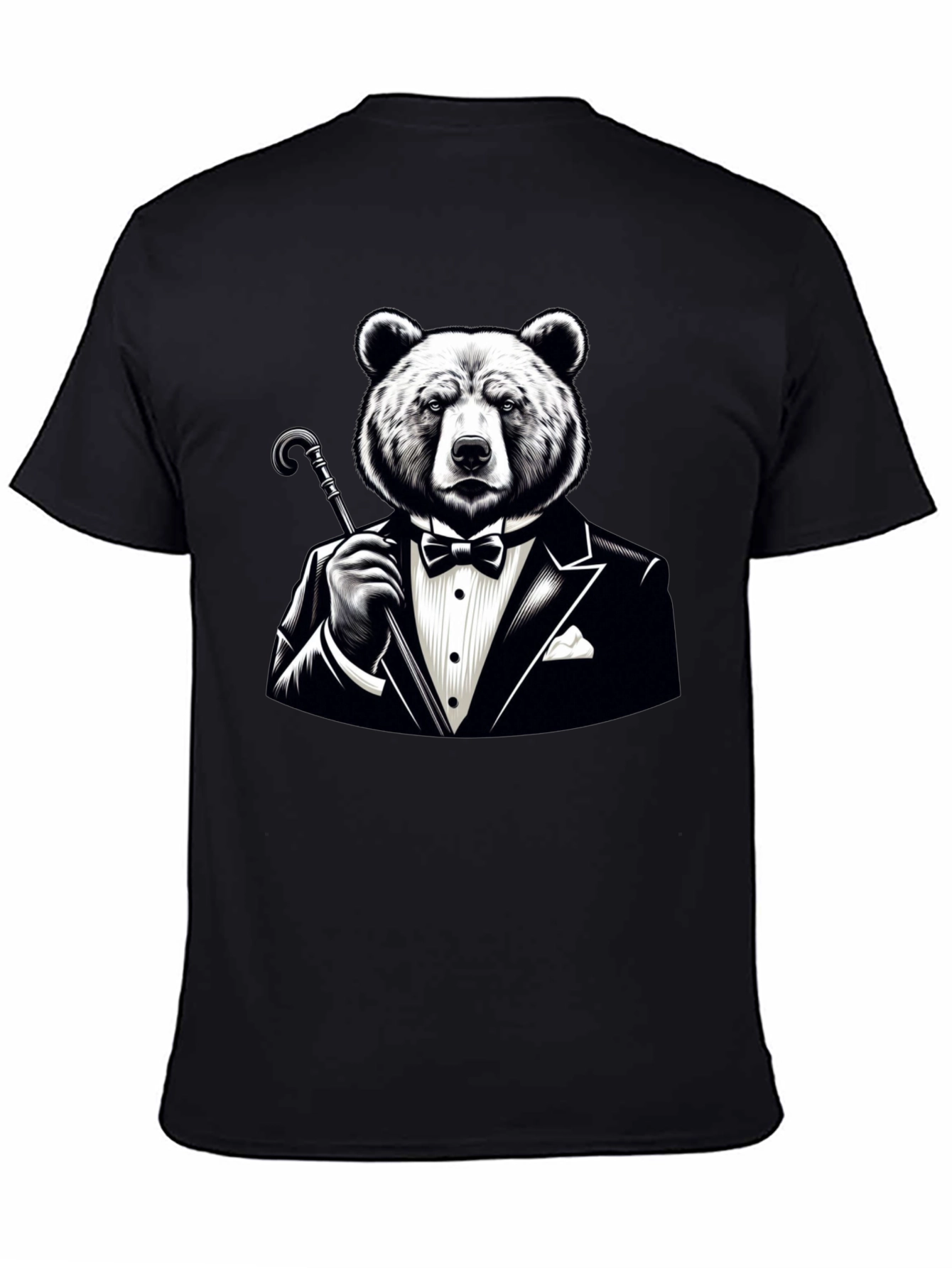 Black Bear in Tuxedo Graphic T-Shirt - Stylish Novelty Tee view 4