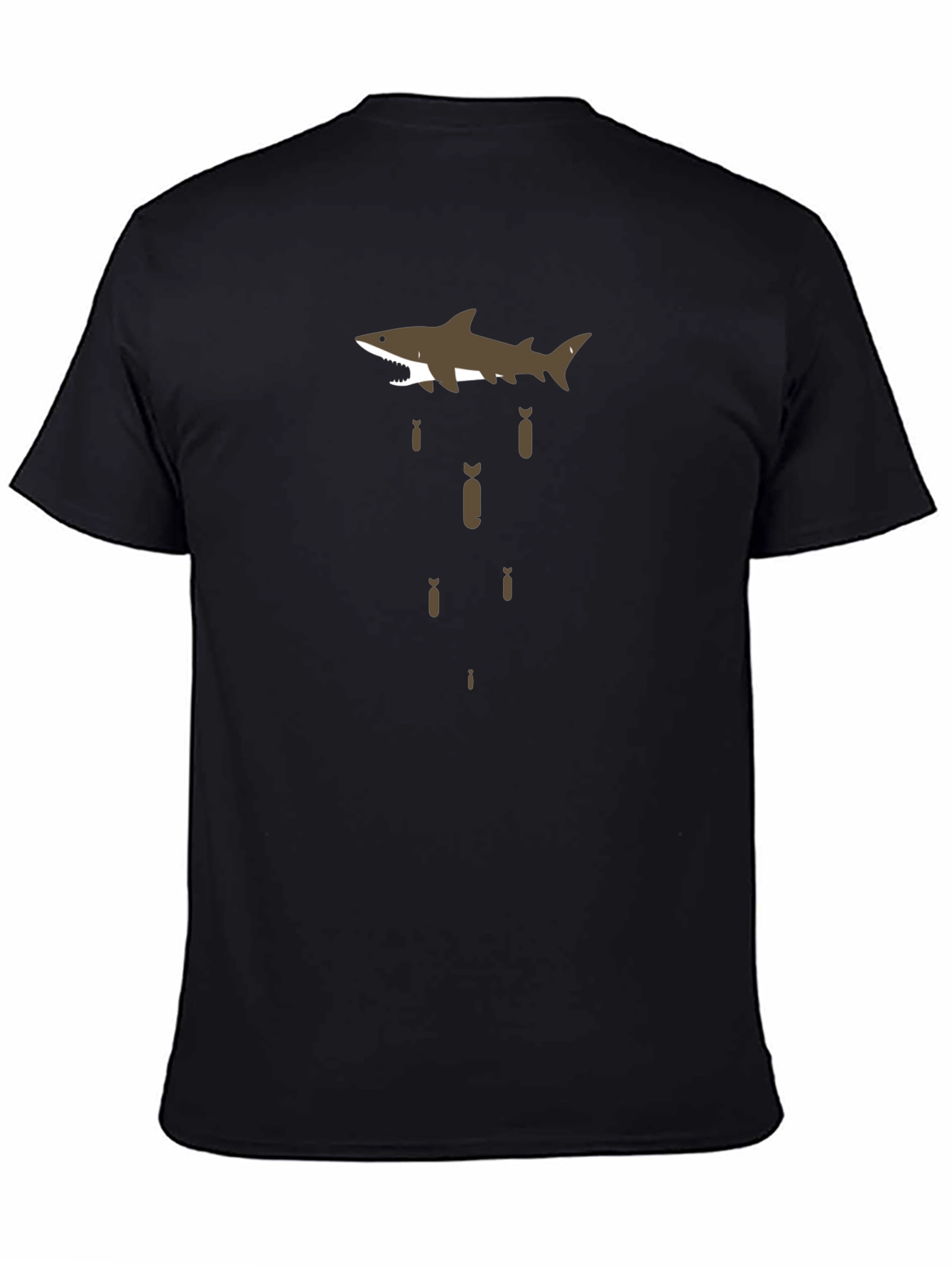 Black Shark Bombing Graphic Tee - Black Cotton T-Shirt view 4