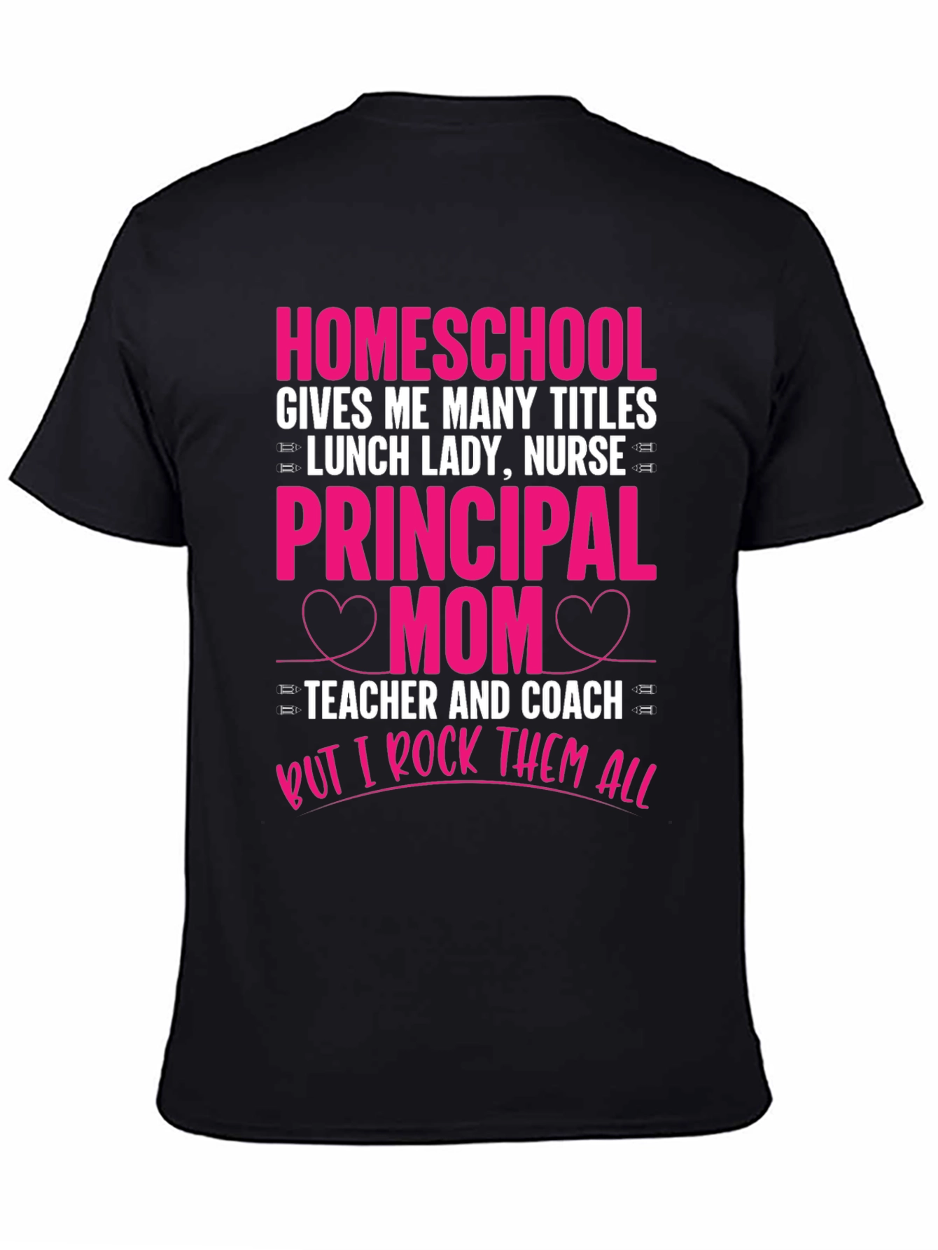 Black Homeschool Mom T-Shirt - Rock All Titles view 4