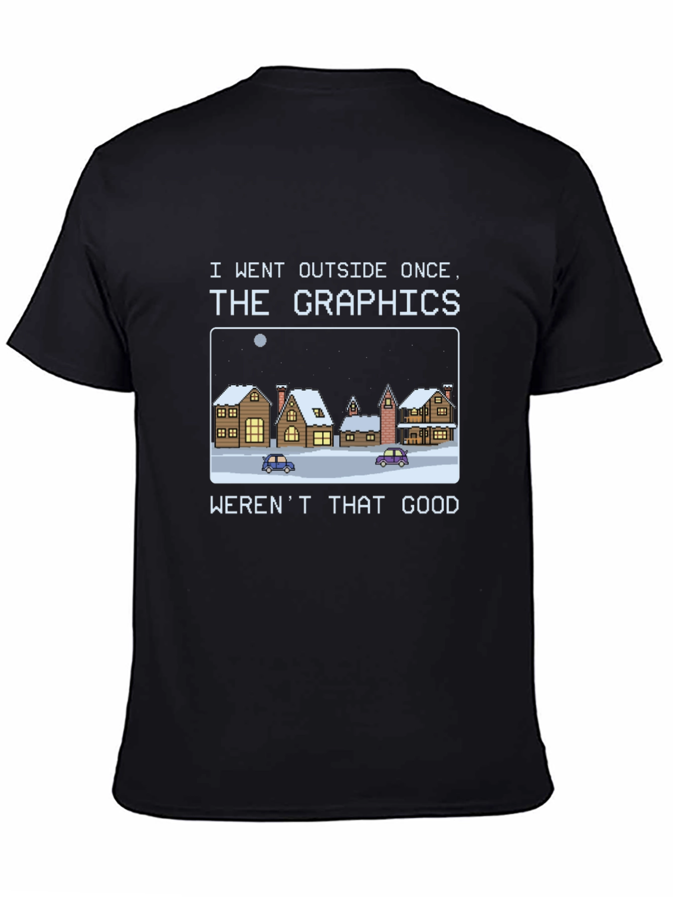 Black Funny Graphics T-Shirt - Gamer Pixel Art Tee view 4