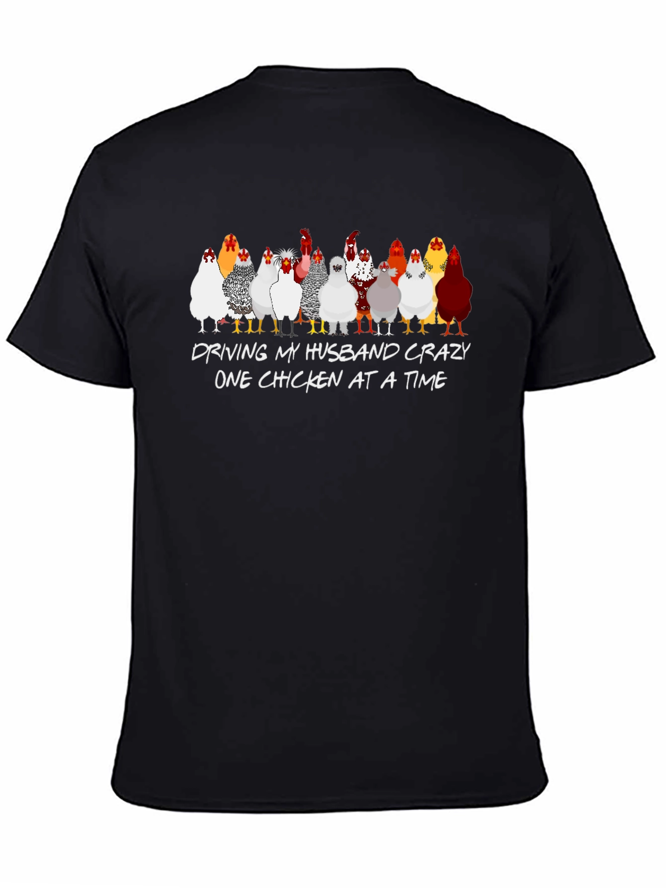 Black Crazy Chicken Lady T-Shirt view 4