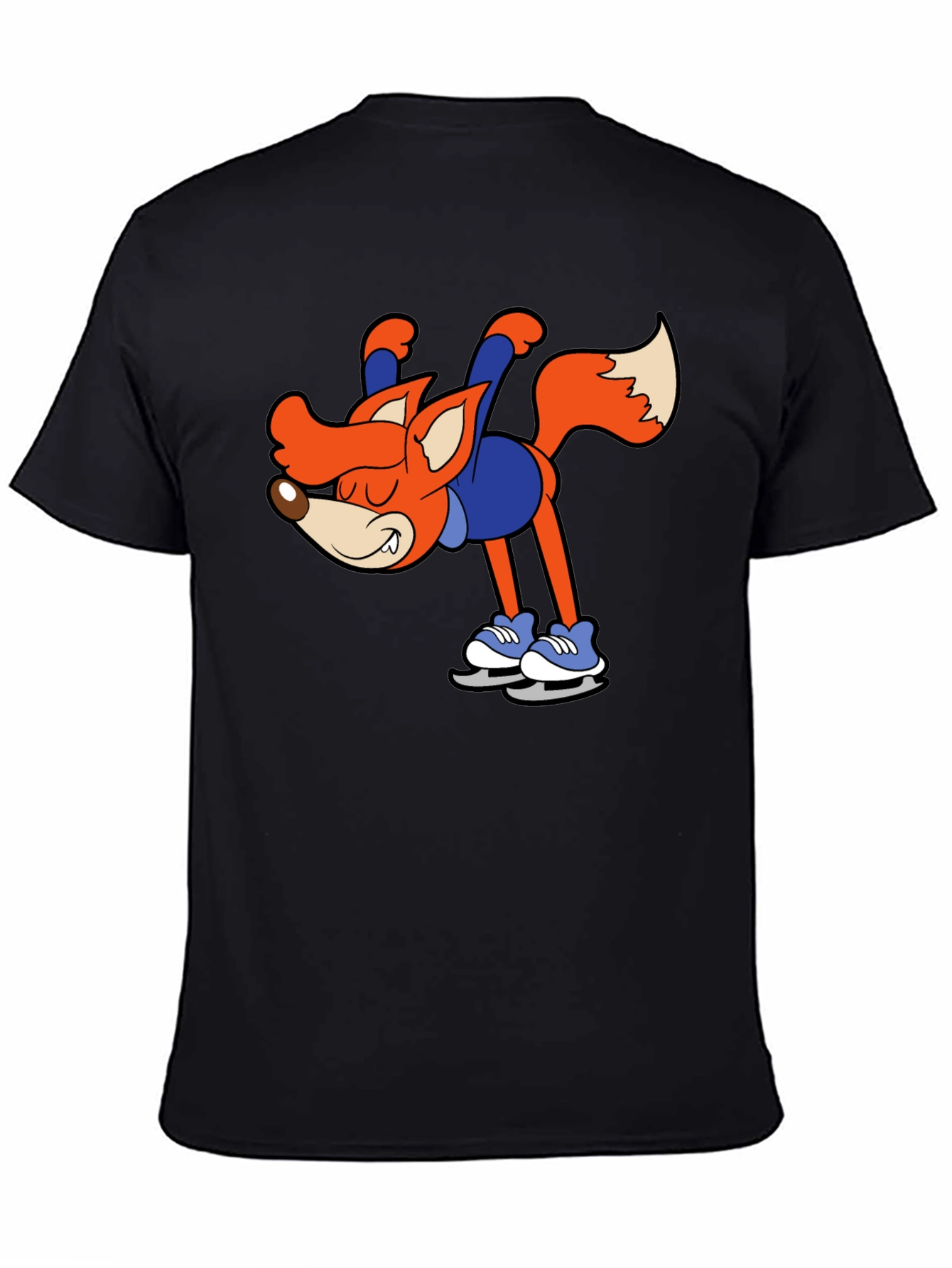 Black Skating Fox Graphic T-Shirt view 4