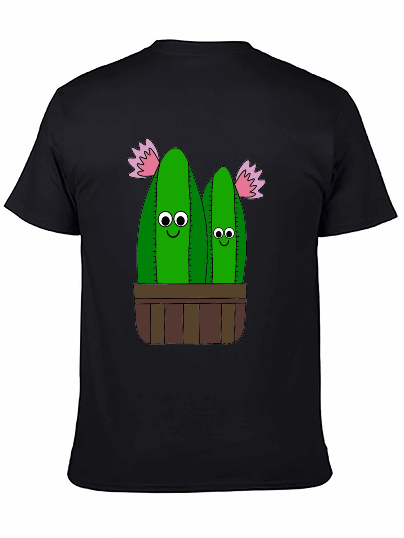 Black Funny Cactus Plant Graphic T-Shirt view 4
