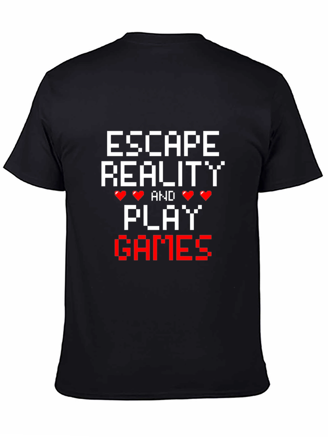 Black Escape Reality T-Shirt - Gamer Pixel Graphic Tee view 4