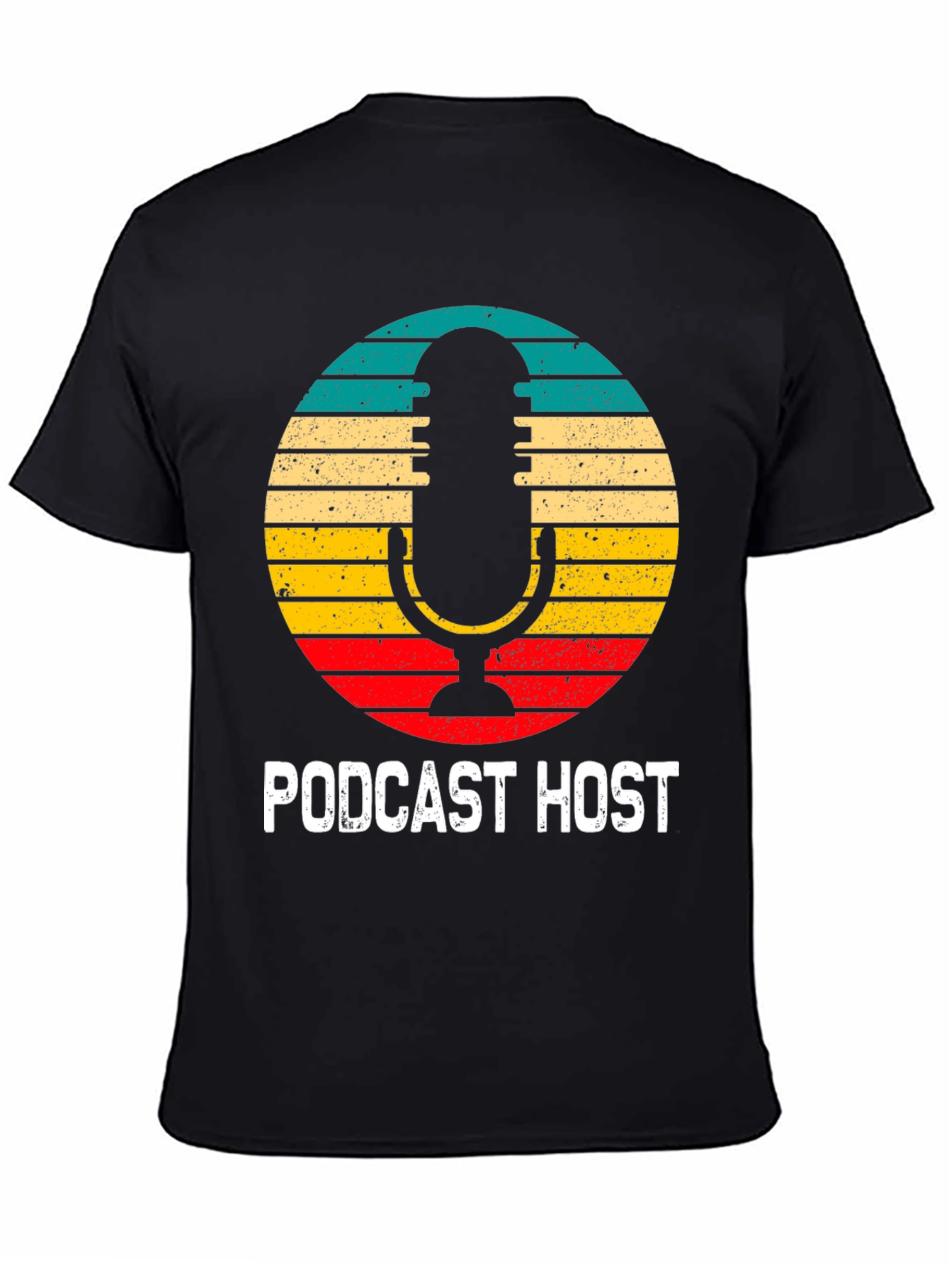 Black Podcast Host Retro T-Shirt view 4