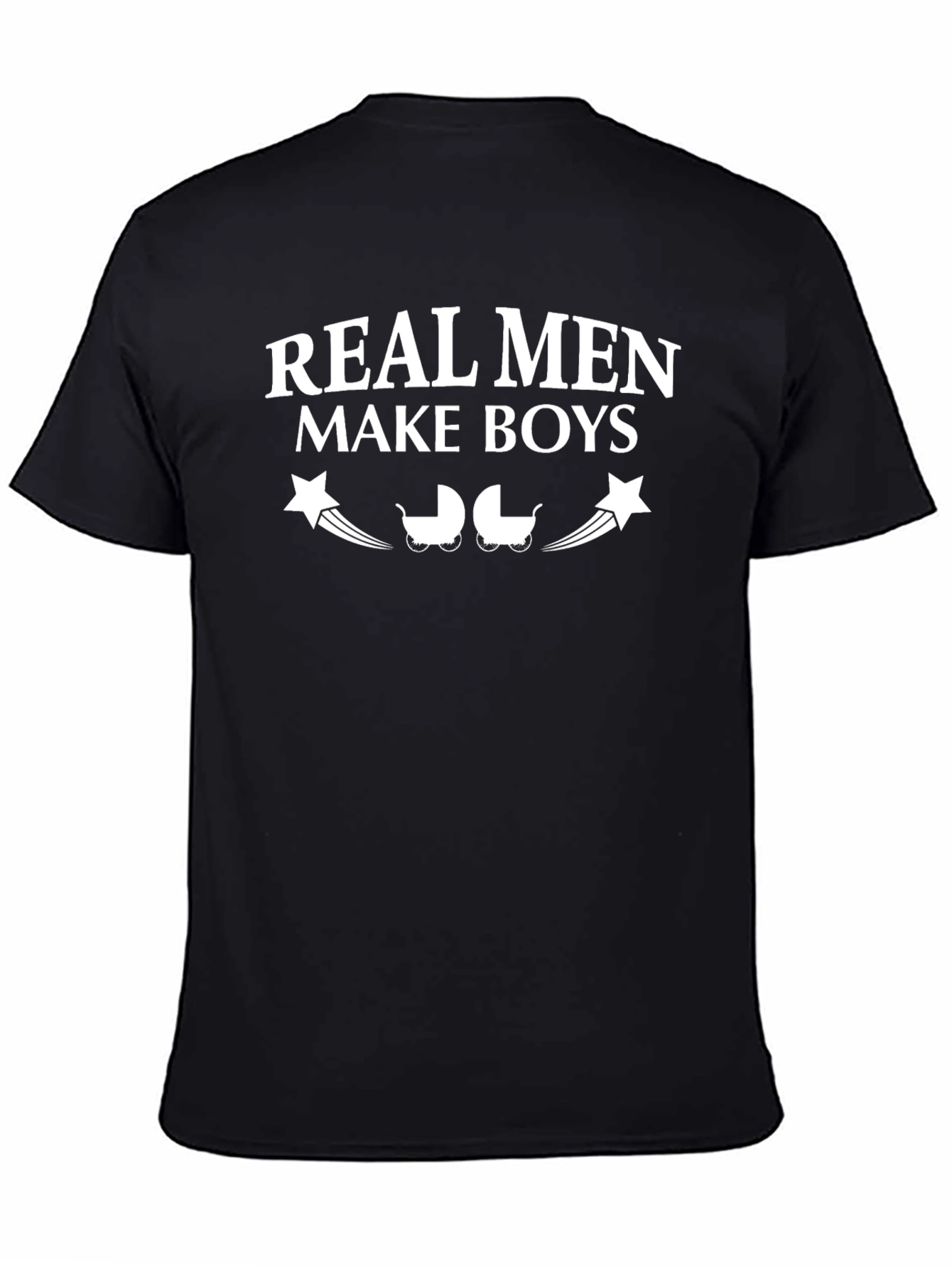 Black Real Men Make Boys Graphic T-Shirt view 4