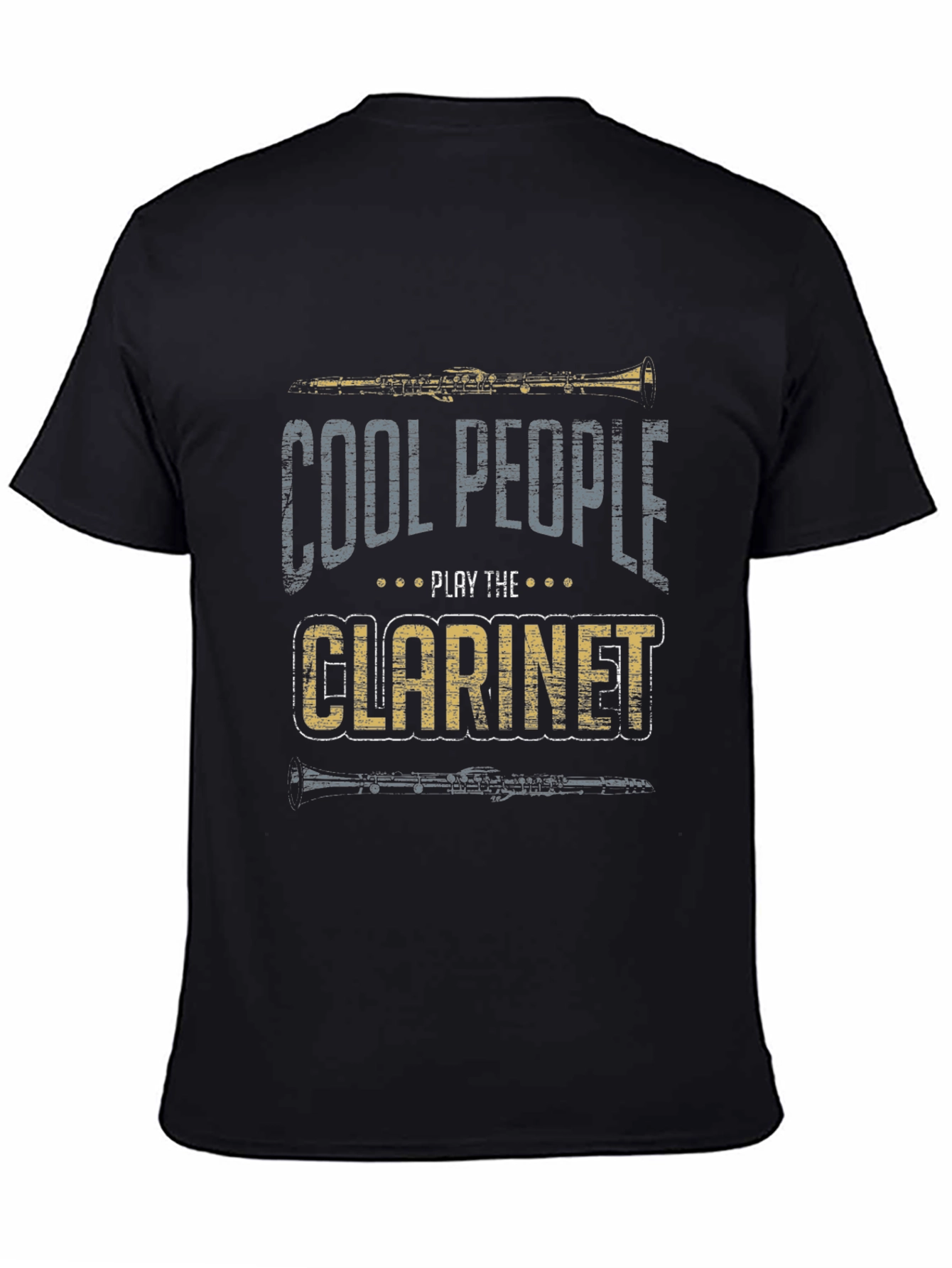 Black Cool People Play Clarinet Black T-Shirt view 4