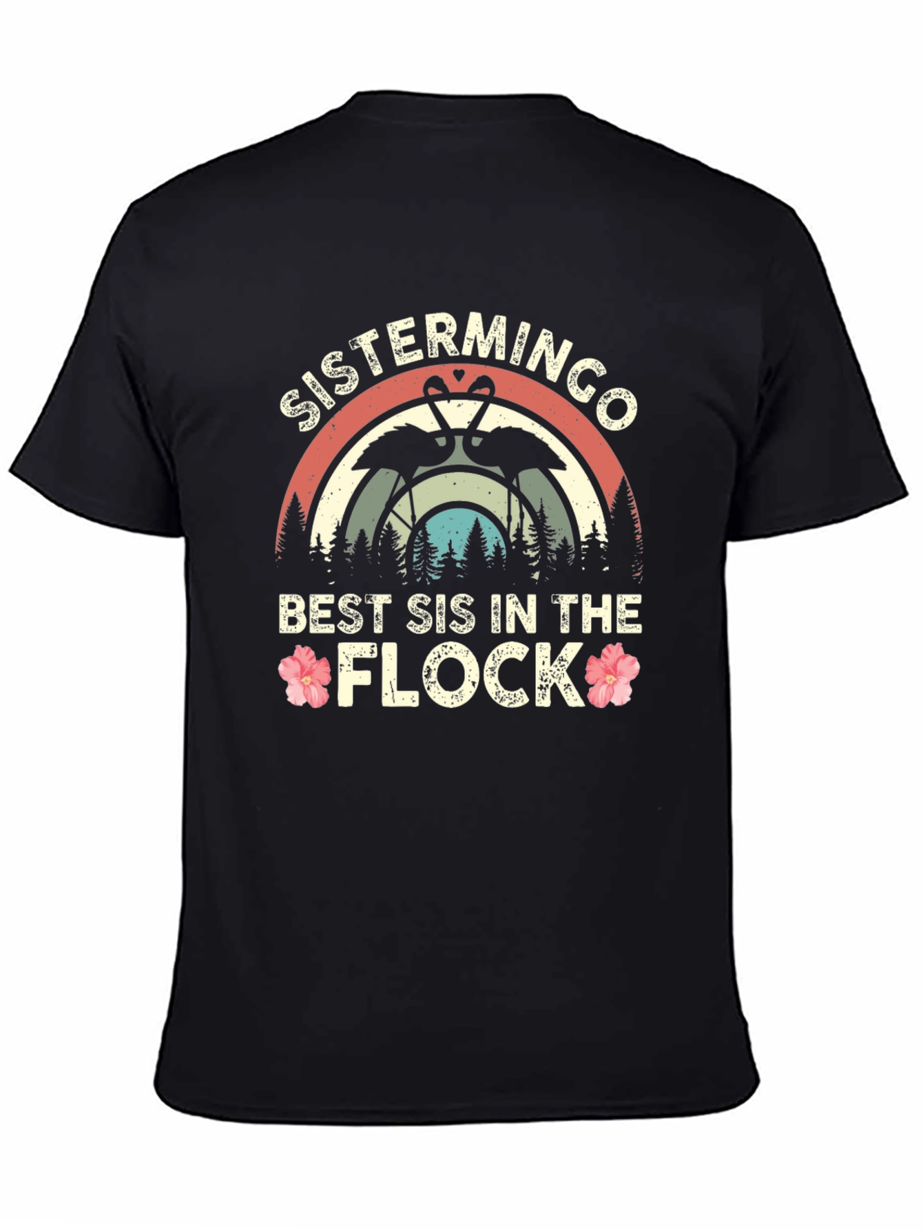 Black Sistermingo Best Sis in the Flock Black T-Shirt view 4