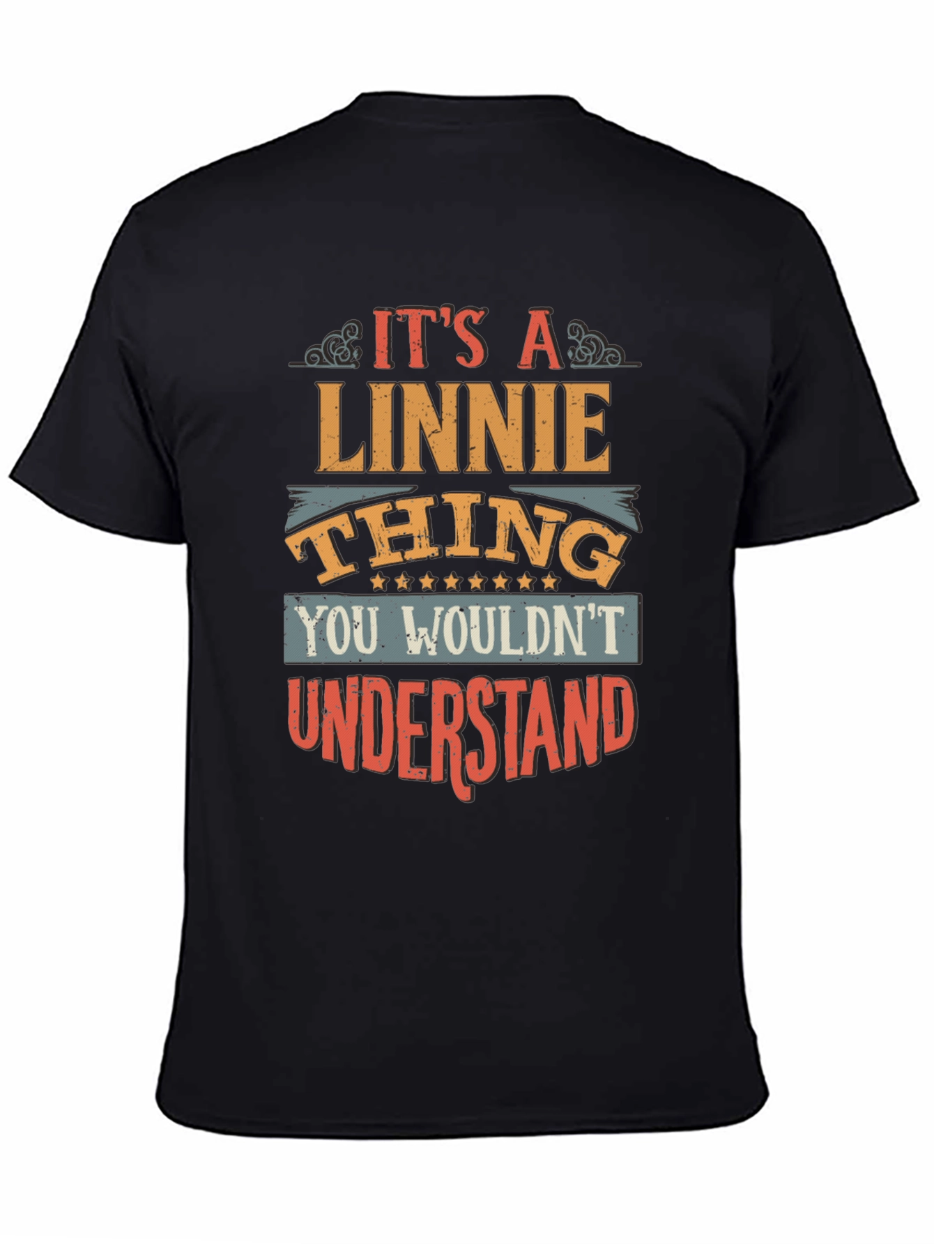 Black Linnie Thing T-Shirt - Unique Gift Idea view 4