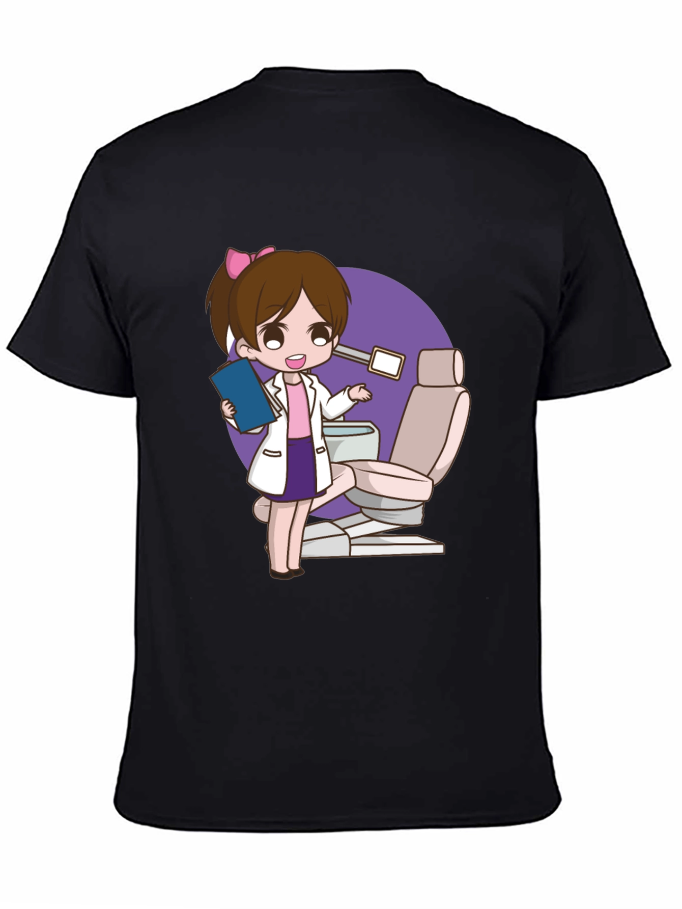 Black Dentist Cartoon Graphic T-Shirt view 4