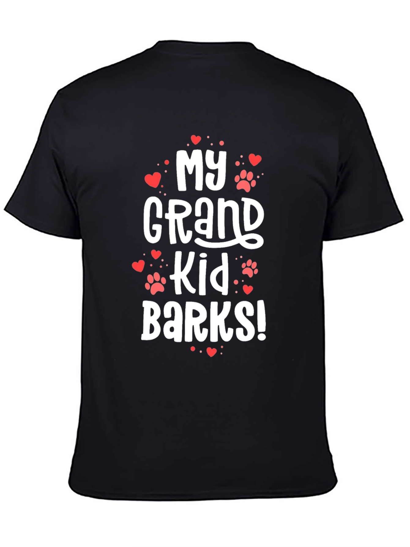 Black My Grand Kid Barks! Novelty Graphic Tee view 4
