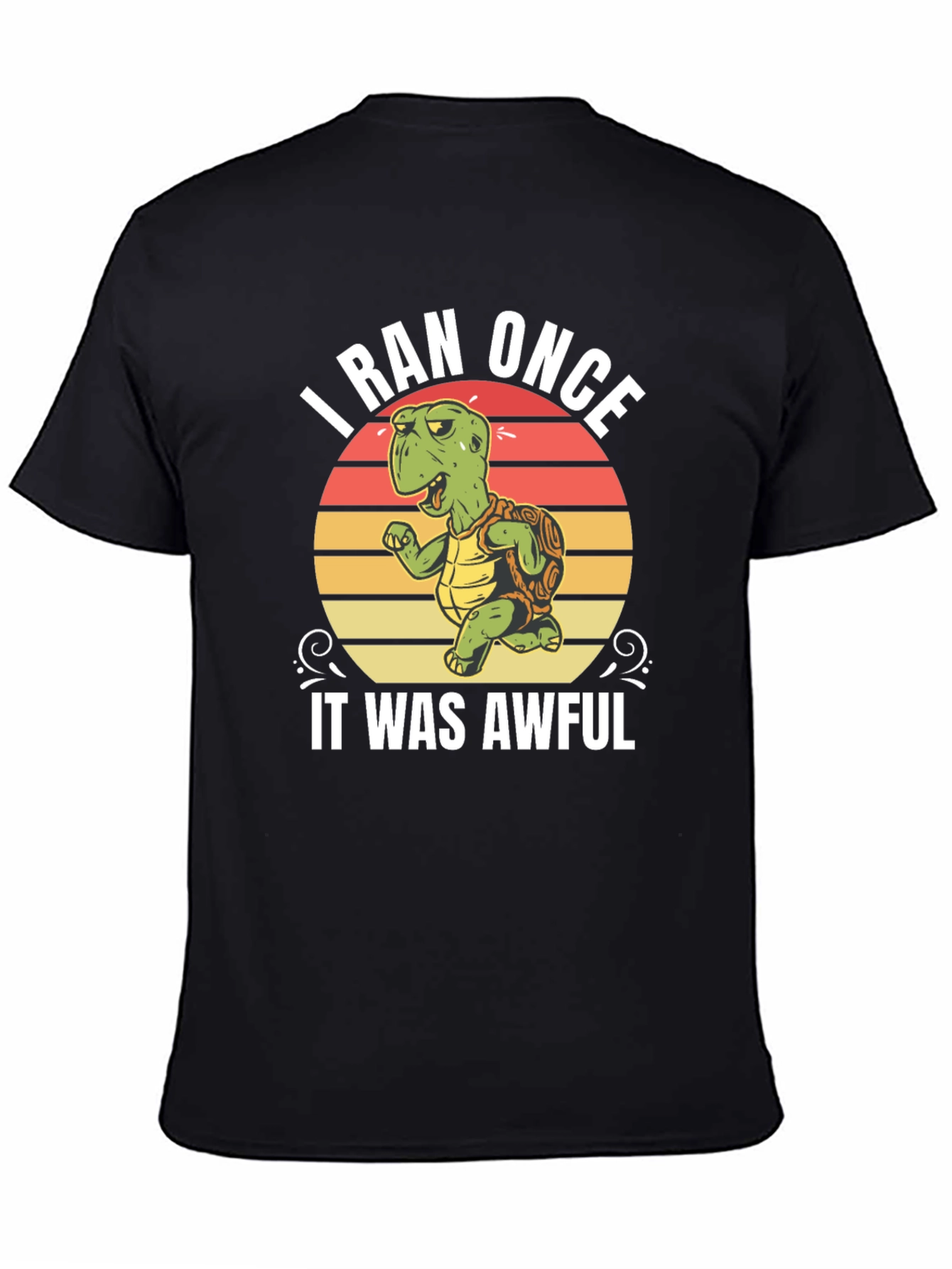 Black I Ran Once Turtle T-Shirt view 4