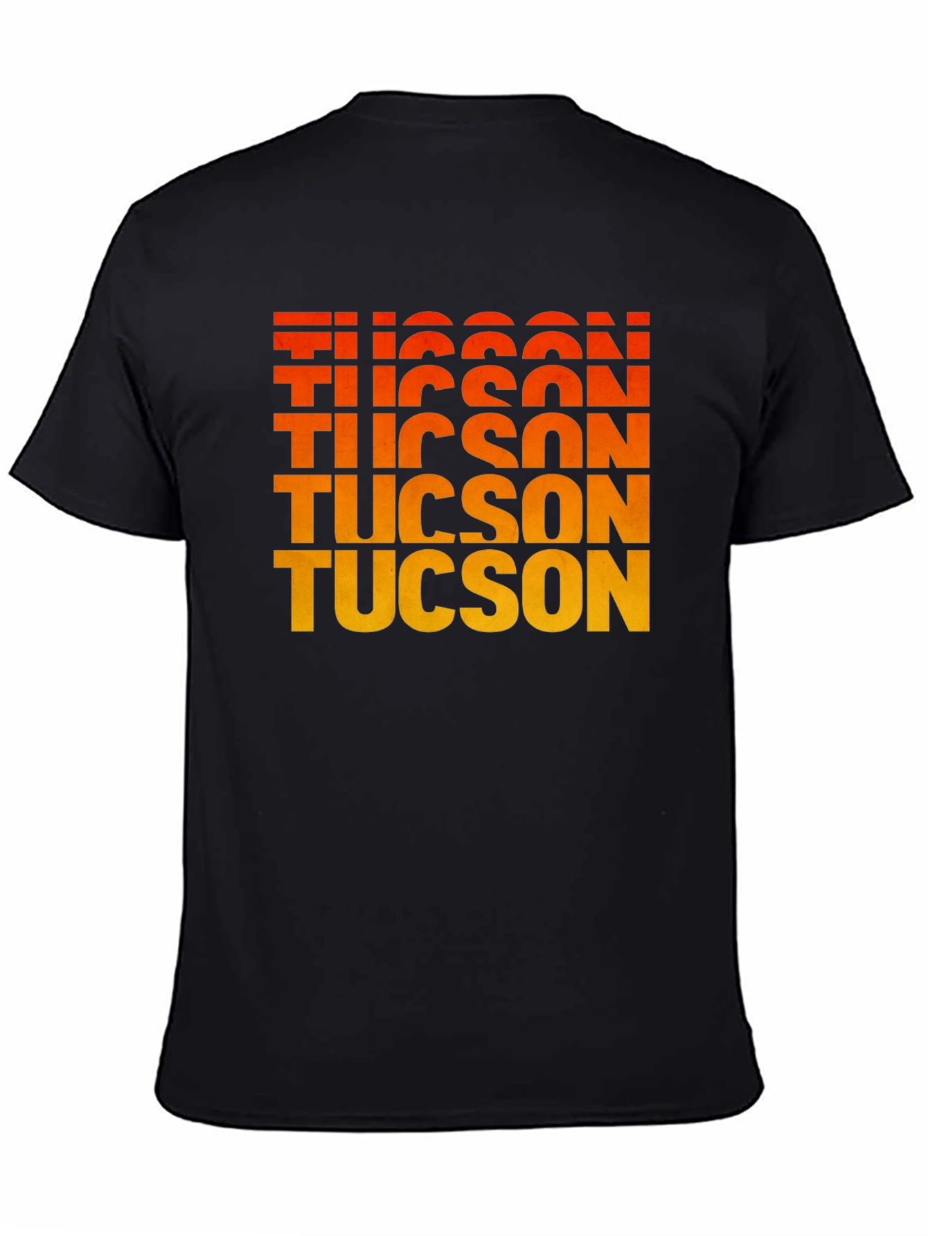 Black Tucson Gradient Text Graphic Tee - Retro Style view 4