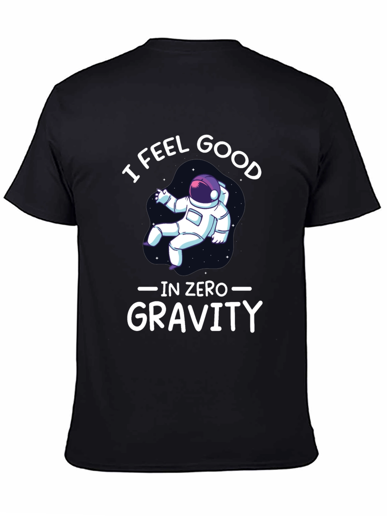 Black I Feel Good in Zero Gravity Graphic T-Shirt view 4