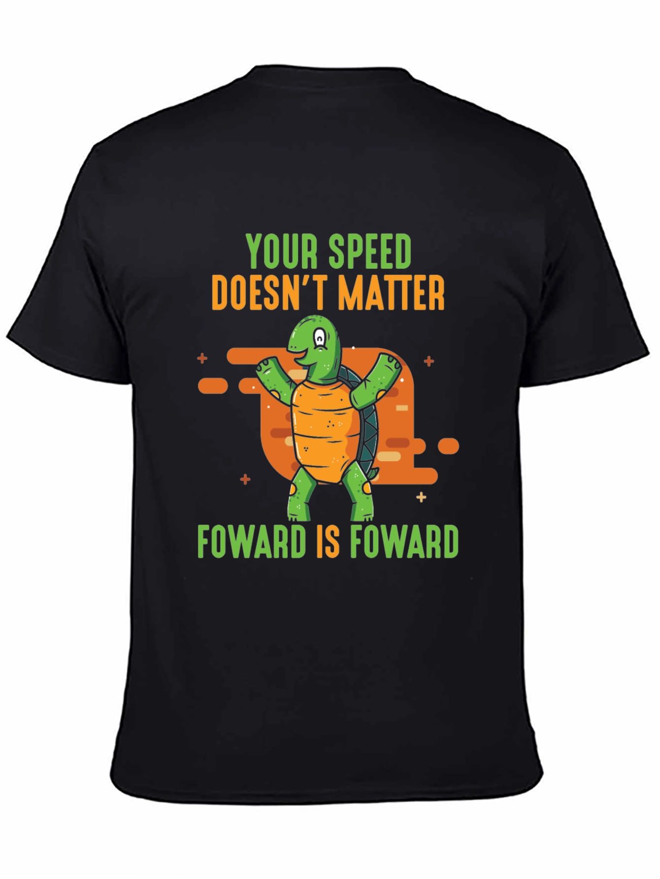 Black Funny Turtle Graphic T-Shirt - Your Speed Doesn't Matter view 4