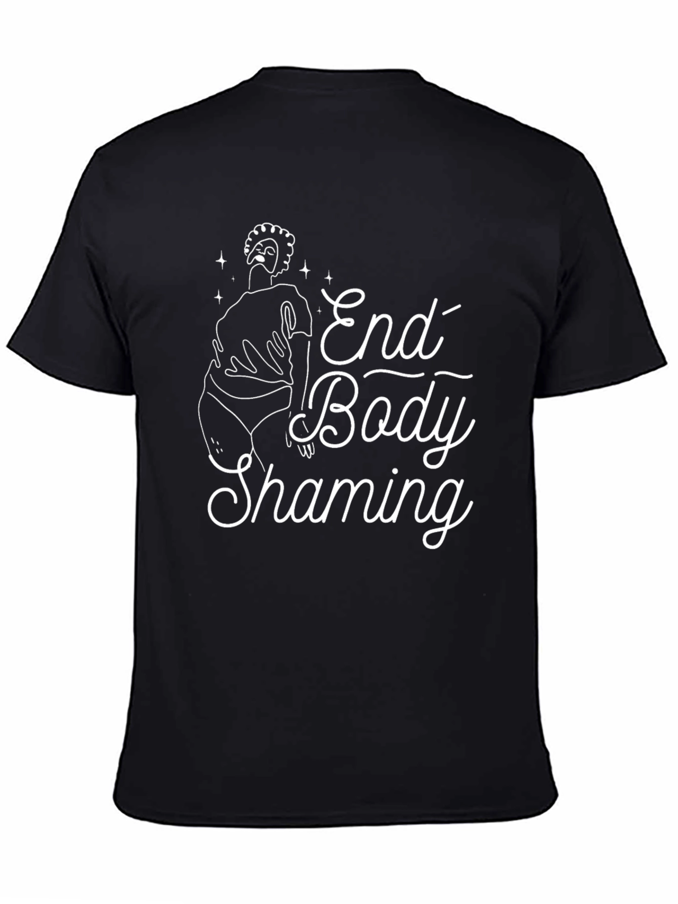 Black End Body Shaming Graphic Tee - Black view 4